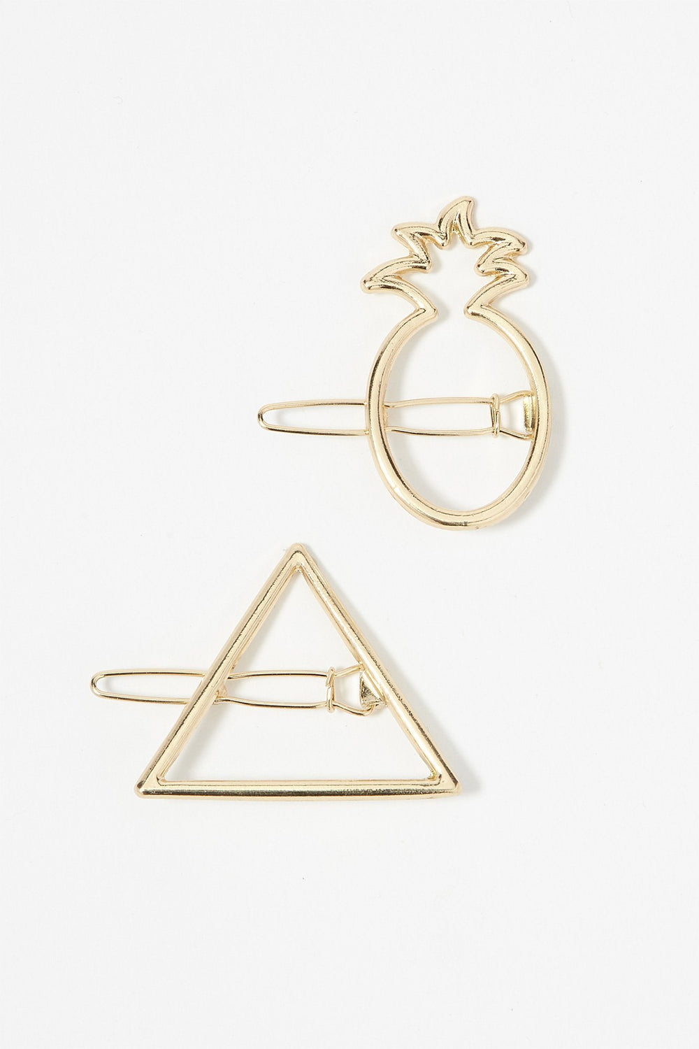 Women Shaped Barrettes (2 PC) Gold
