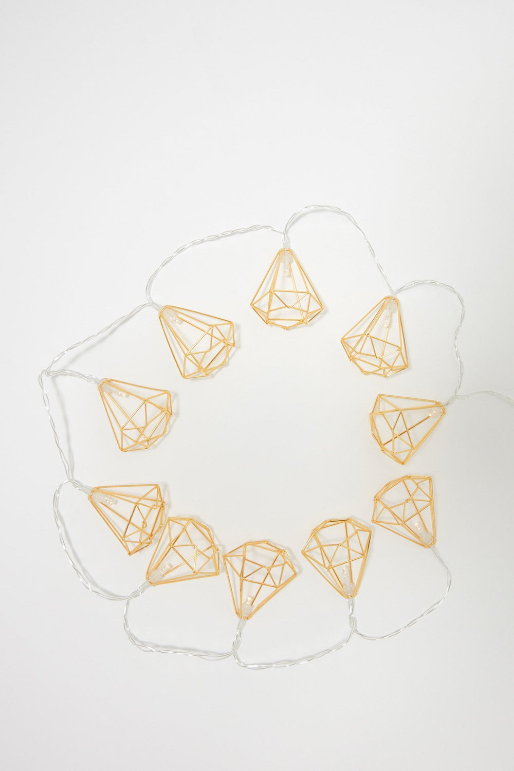 Women Wire Diamond String Lights Gold