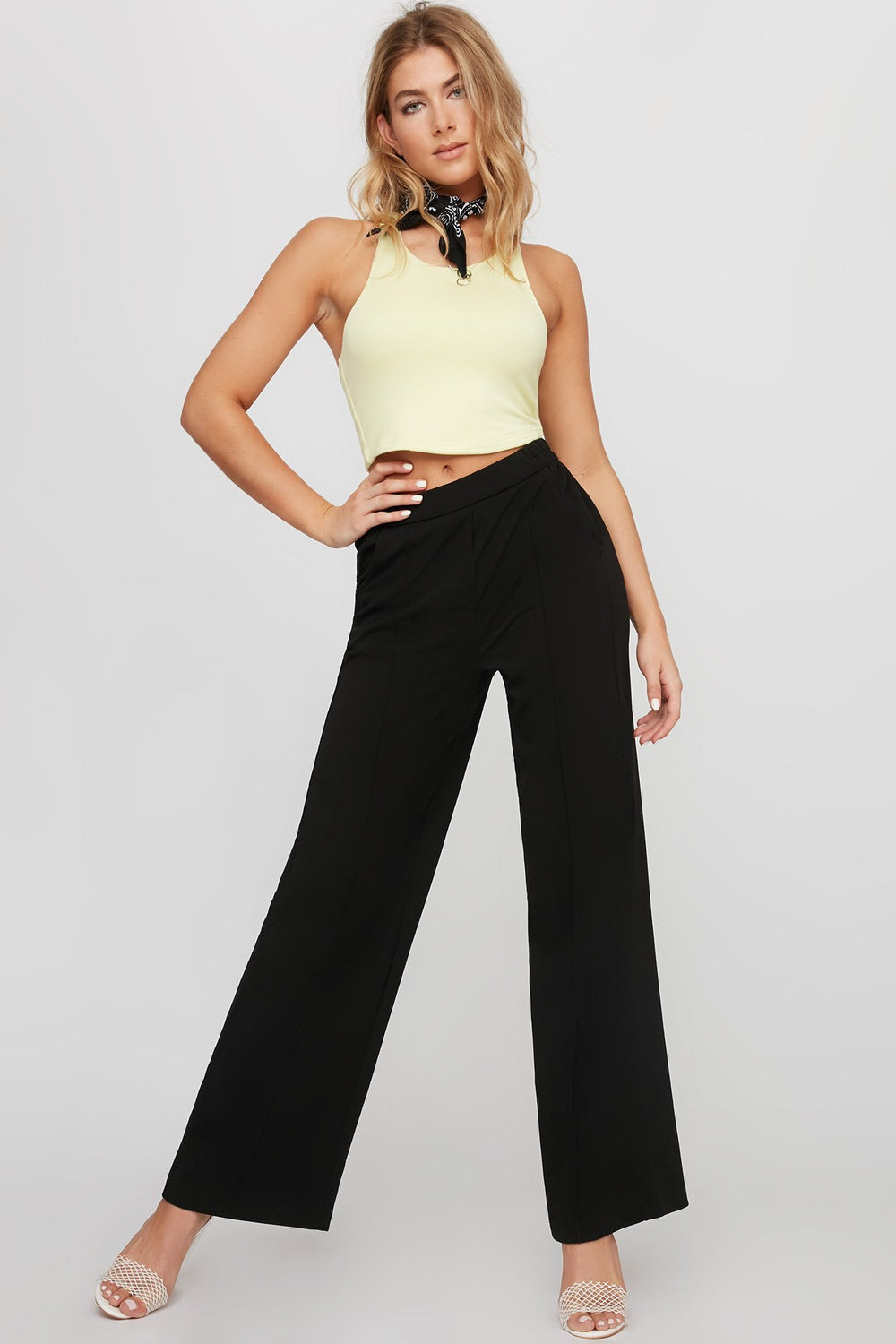 Women Cropped Racerback Tank Green