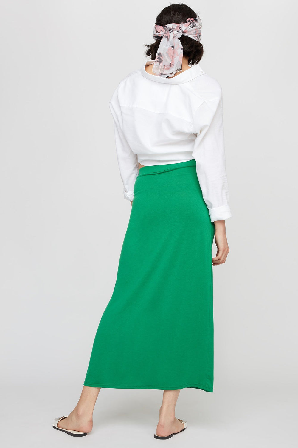 Women High-Rise Pull-On Maxi Skirt Green