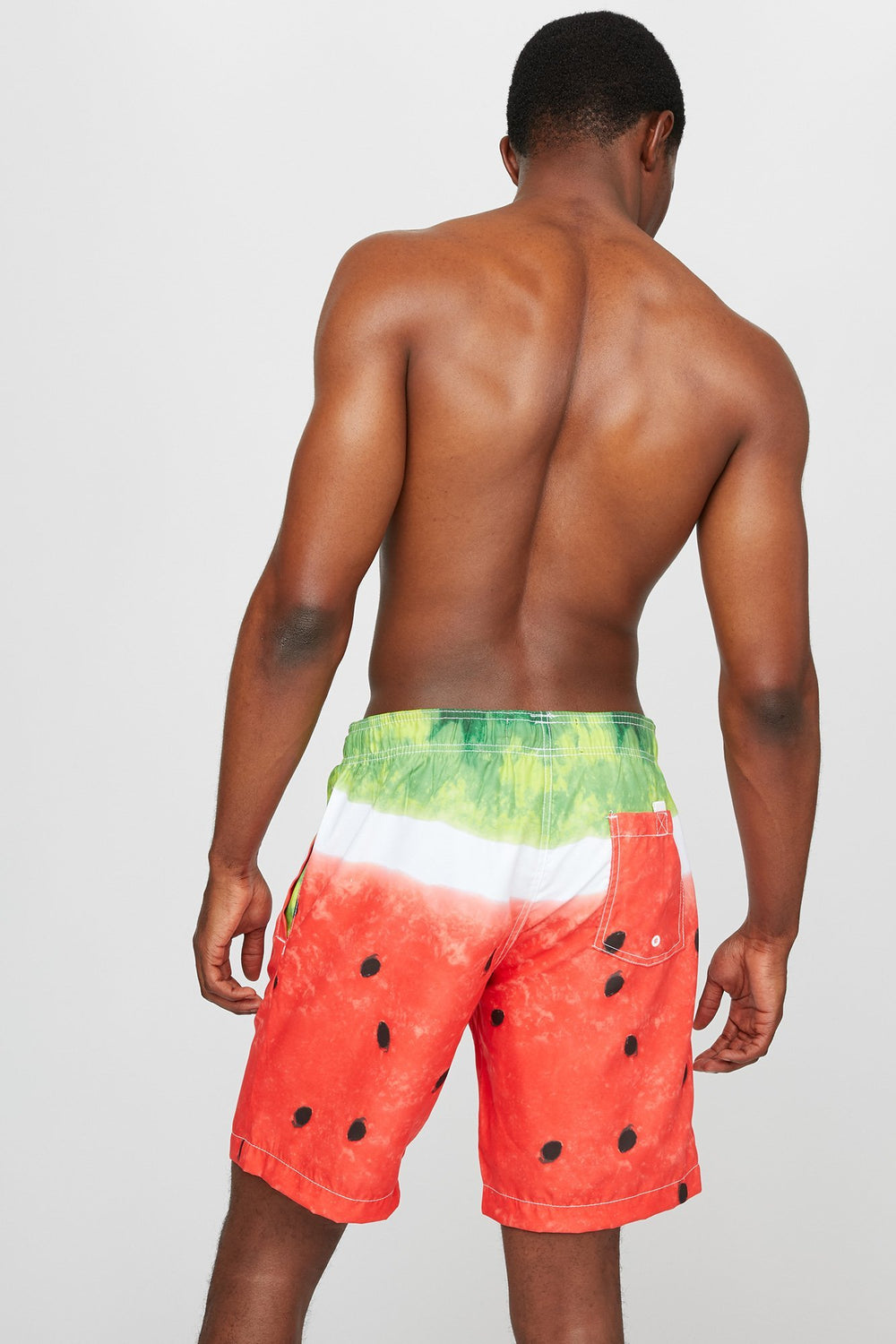 Men Printed Drawstring Boardshort Green