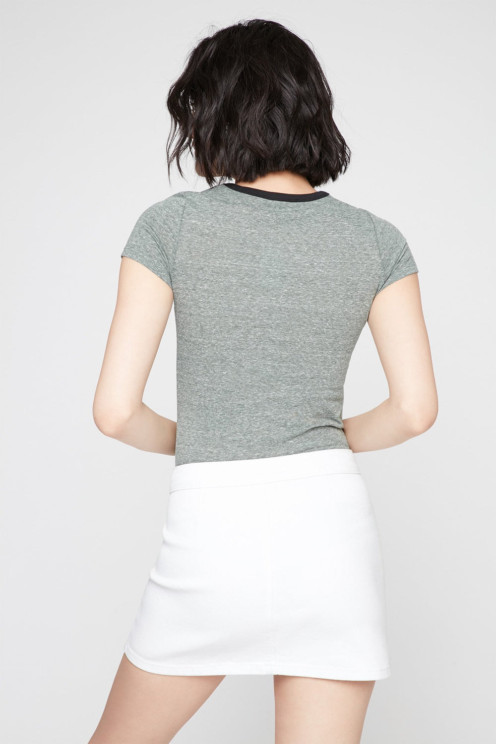 Women Space-Dye Ringer T-Shirt Green