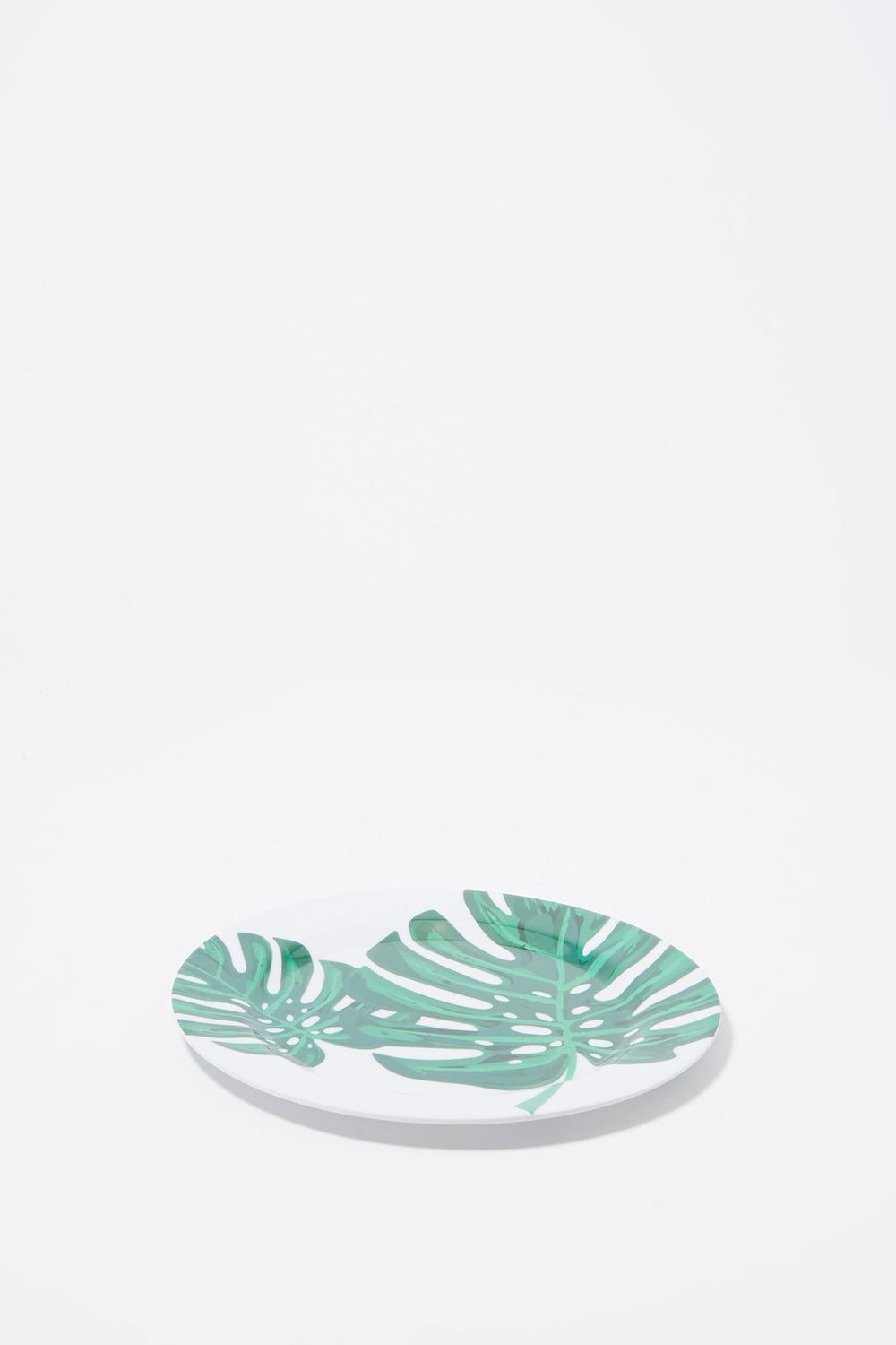 Women Tropical Melamine Plate Green