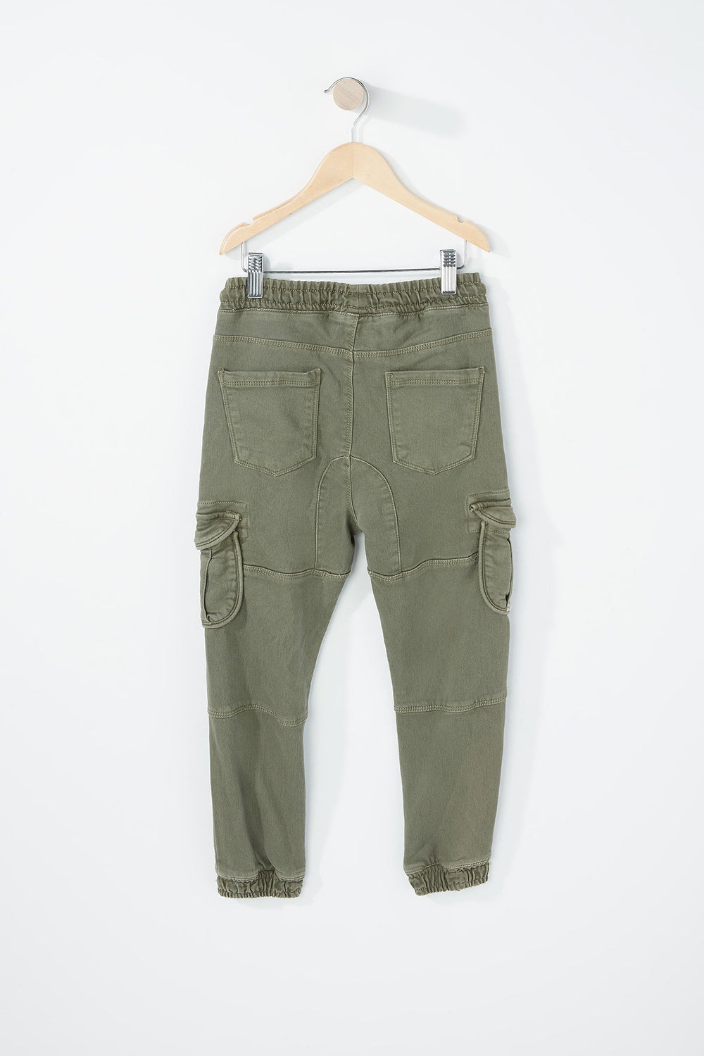 Kids Boys Fleece Drawstring Cargo Jogger Green