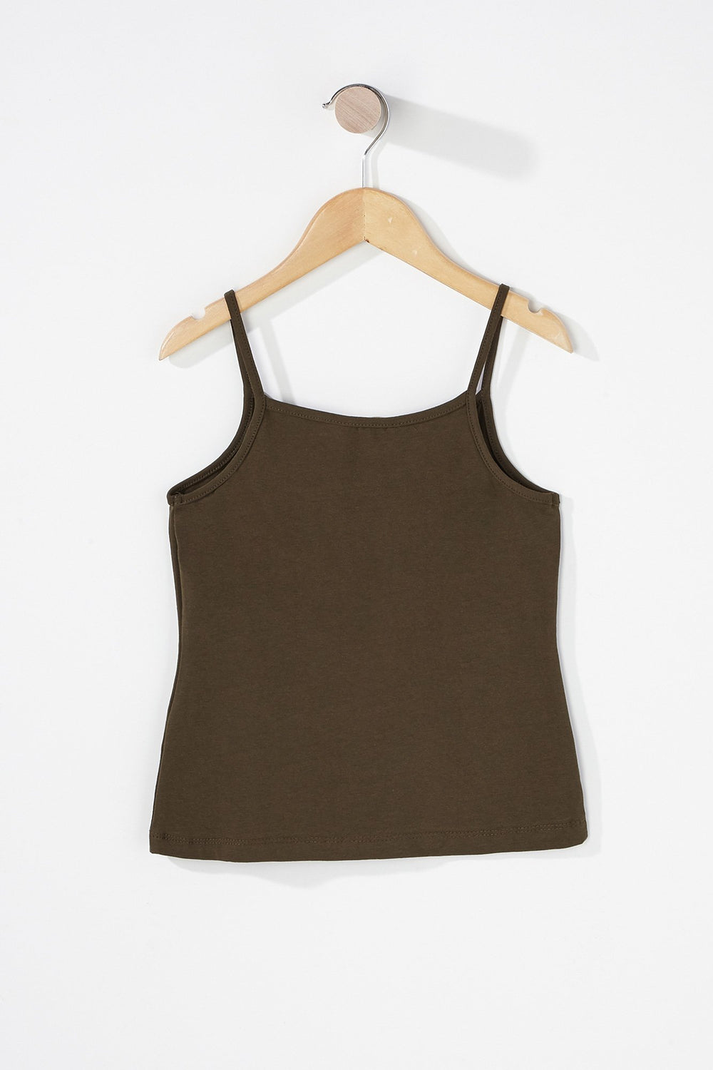 Kids Girls Coloured Basic Camisole Green