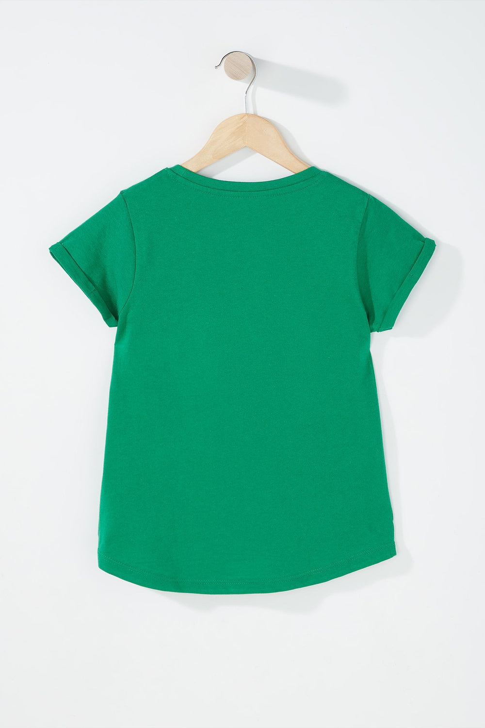 Kids Girls Dolphin Hem Pocket T-Shirt Green
