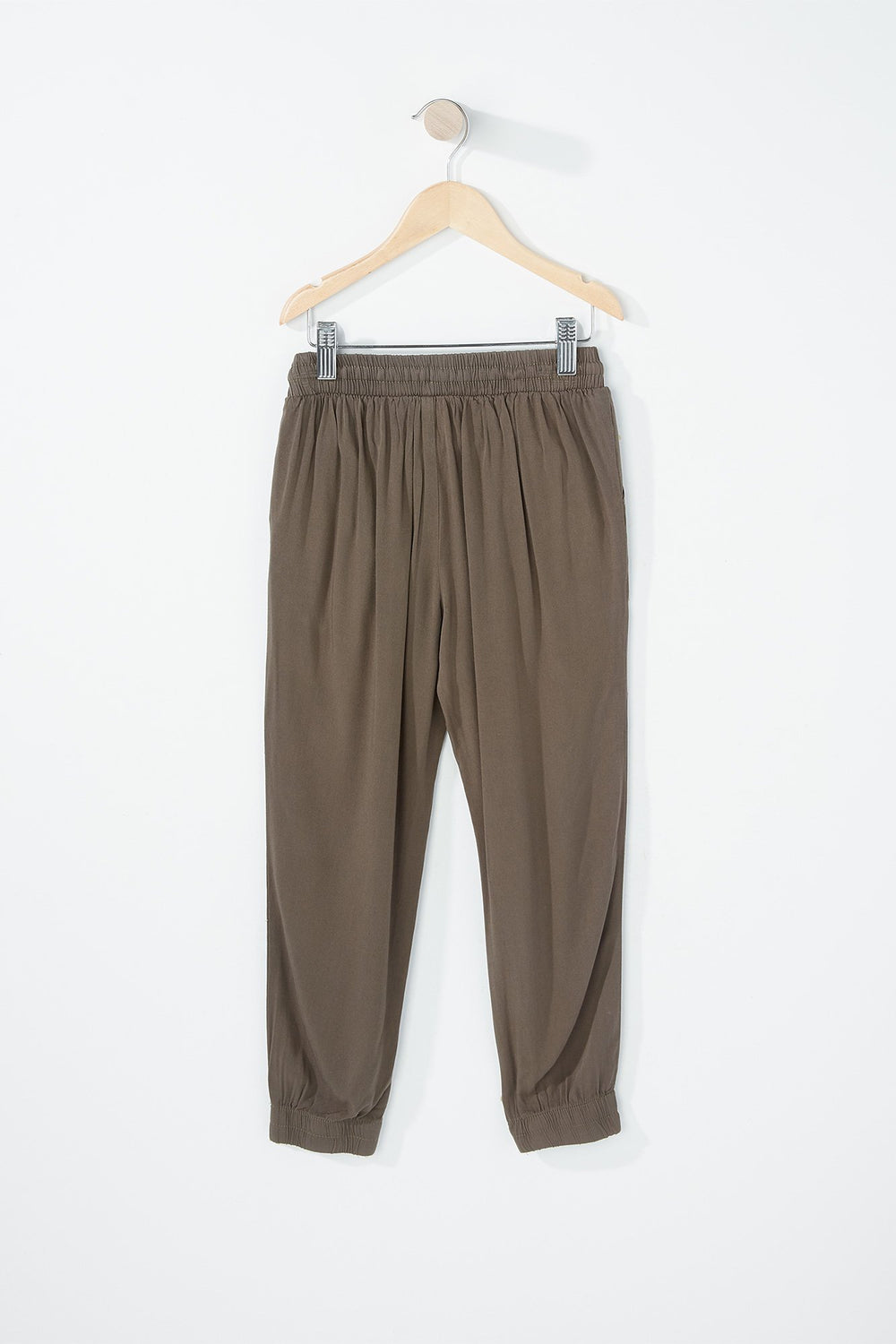 Kids Girls Printed Lightweight Drawstring Pant Green