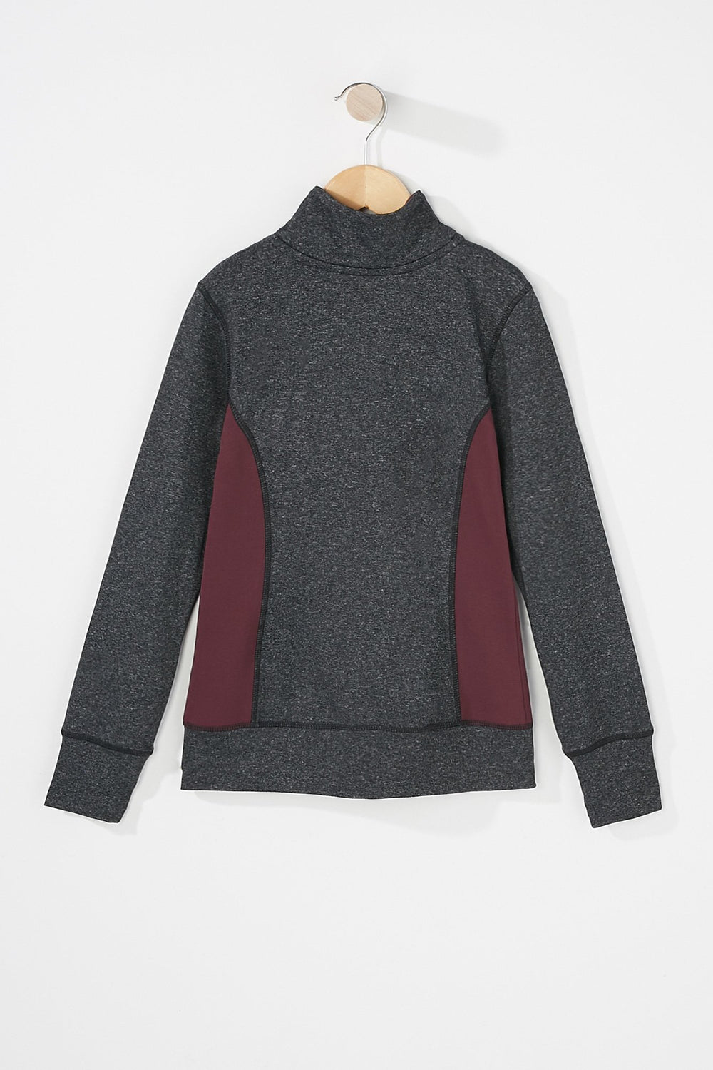 Kids Blouson Active avec blocs de couleurs et fermeture à glissière pour fille Gris Noir