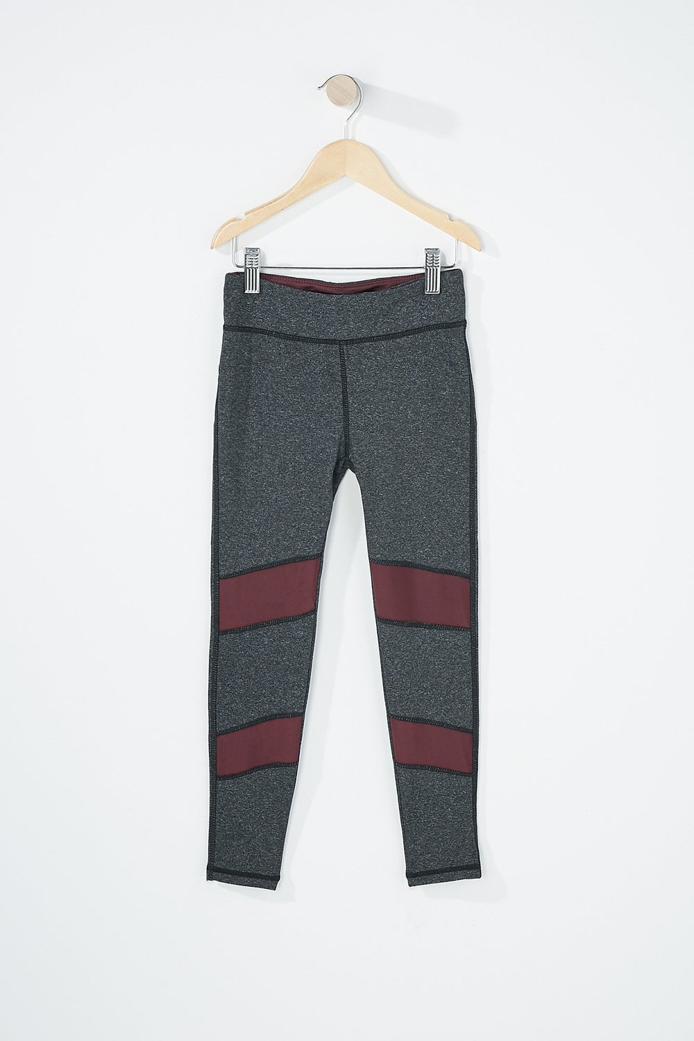 Kids Leggin Active à blocs de couleurs avec filet aux genoux pour fille Gris Noir