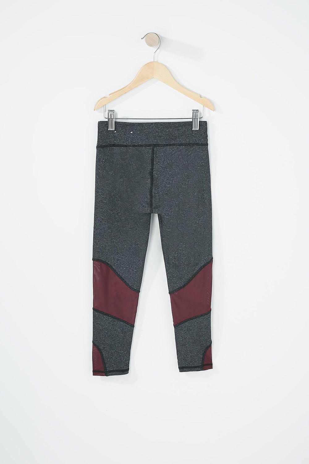 Kids Legging Active court à blocs de couleurs avec filet aux genoux pour fille Gris Noir