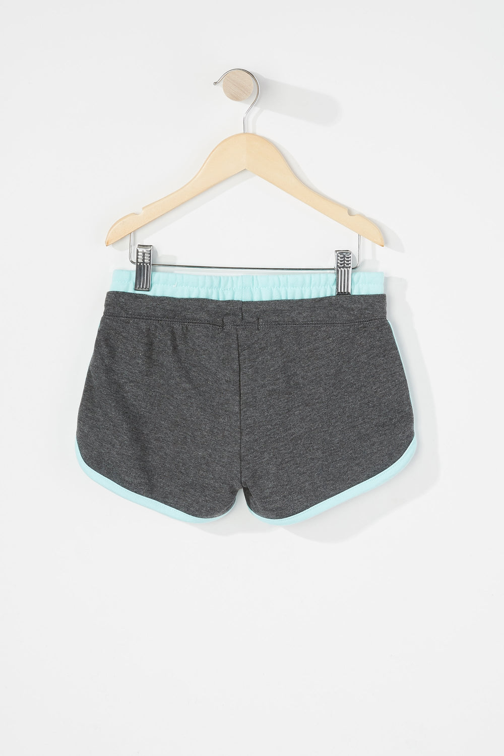 Kids Short à imprimé contrastant et ourlet arrondi pour fille Gris Noir