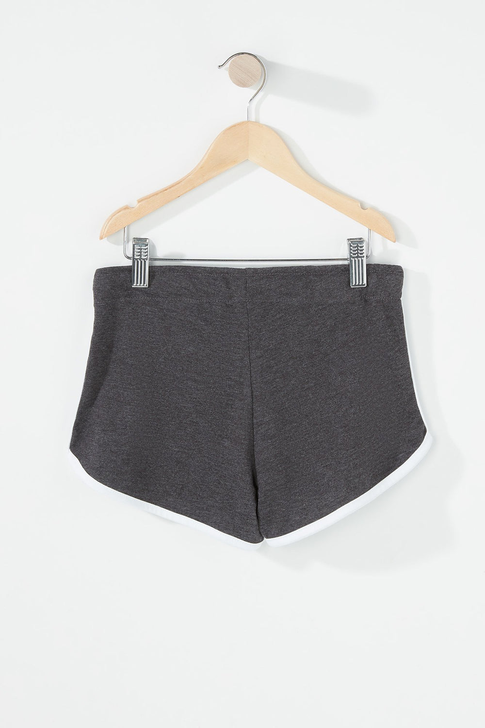 Kids Short contrastant à ourlet arrondi pour fille Gris Noir