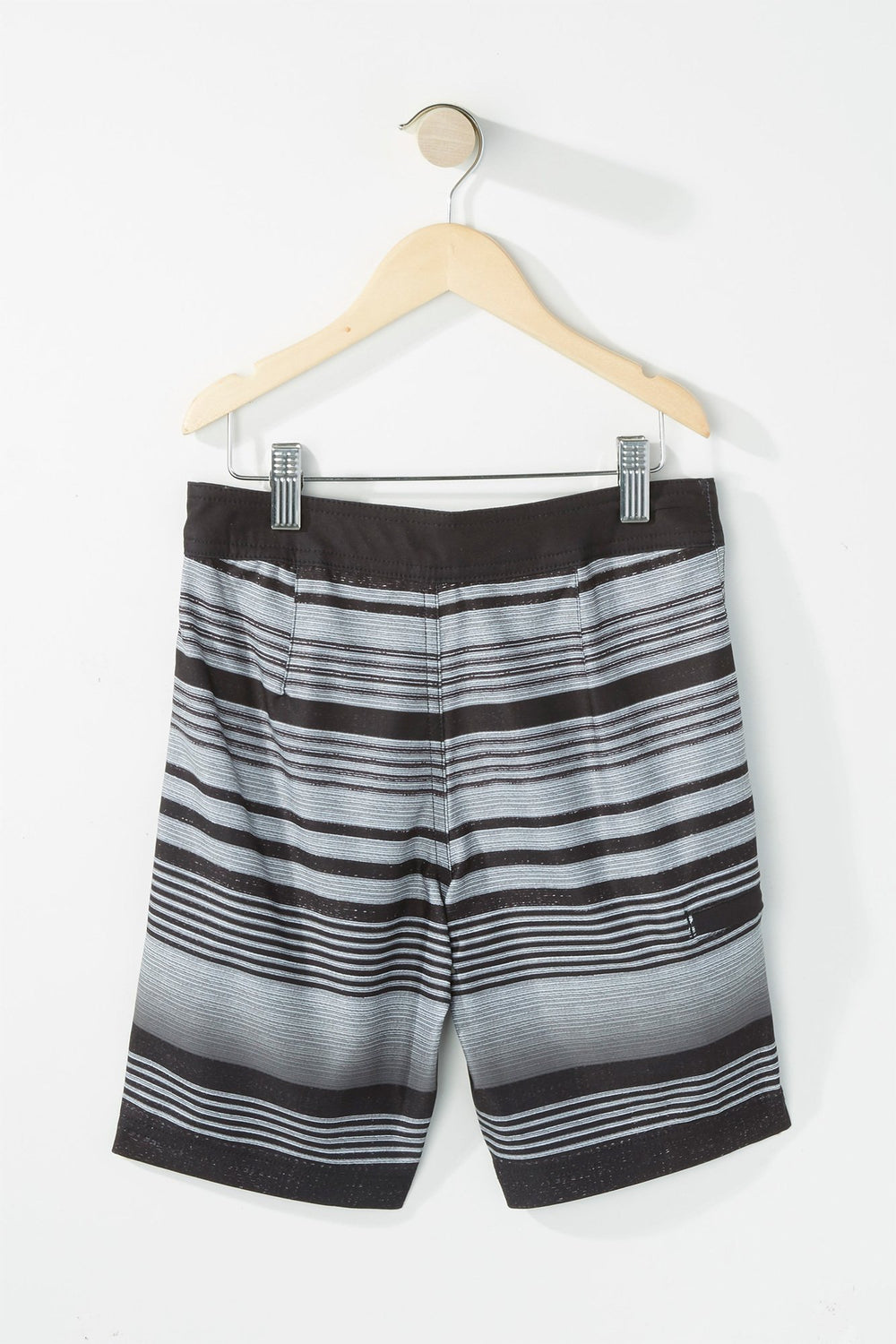 Kids Short de surfeur lacé rayé pour garçon Gris pâle