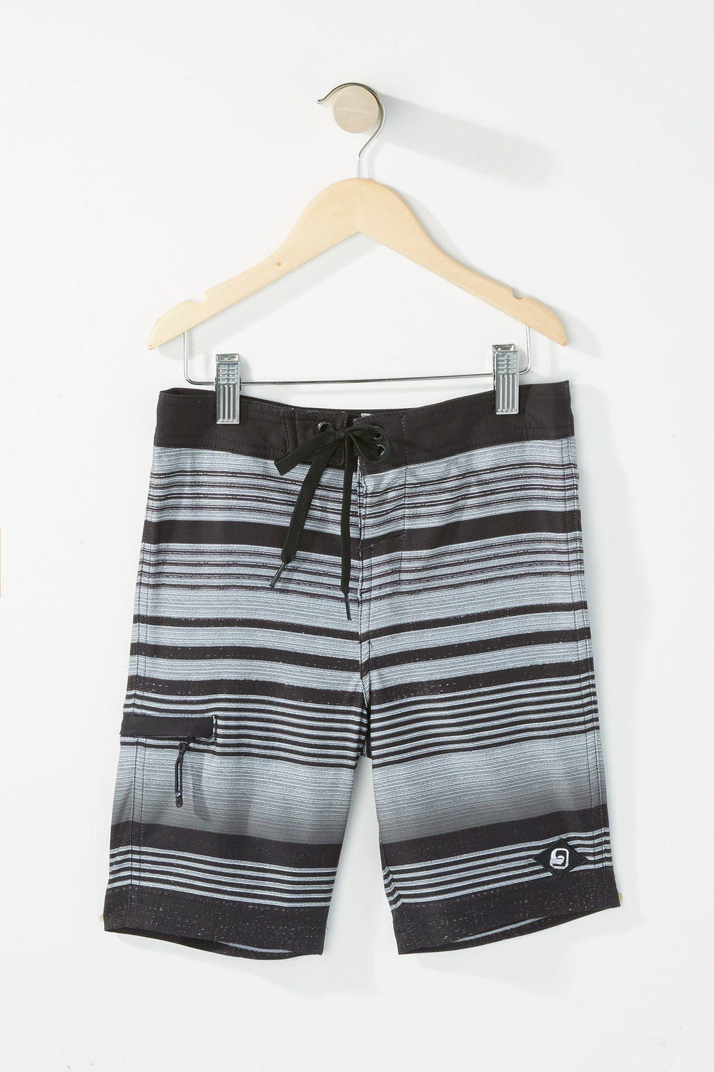Kids Short de surfeur lacé rayé pour garçon Gris pâle