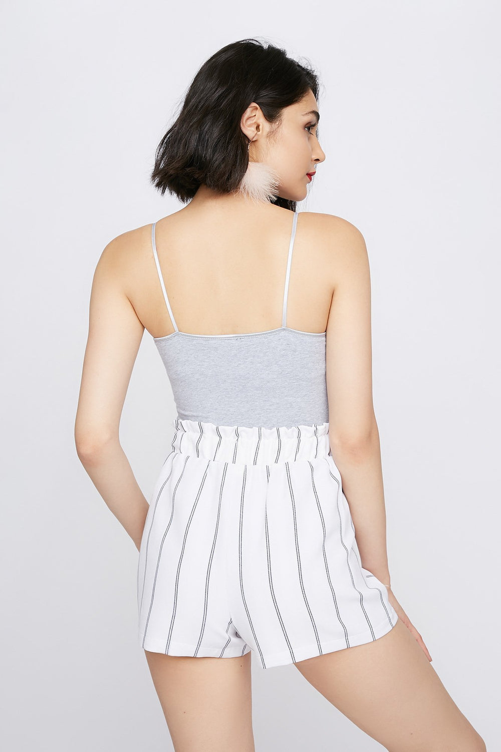 Women Camisole de base super extensible Gris
