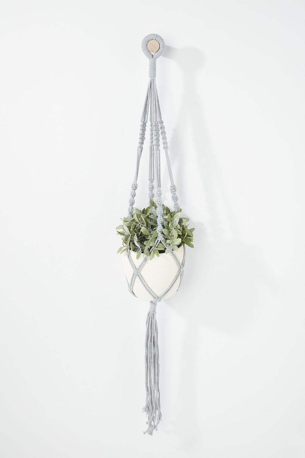Women Jardinière tressée en macramé Gris