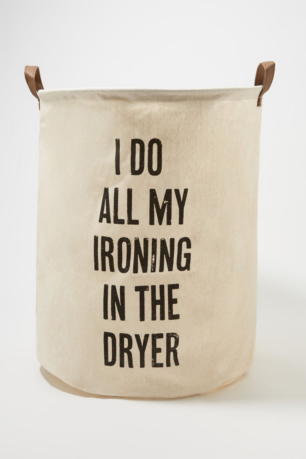 Women Panier à linge à imprimé I Do All My Ironing In The Dryer Gris
