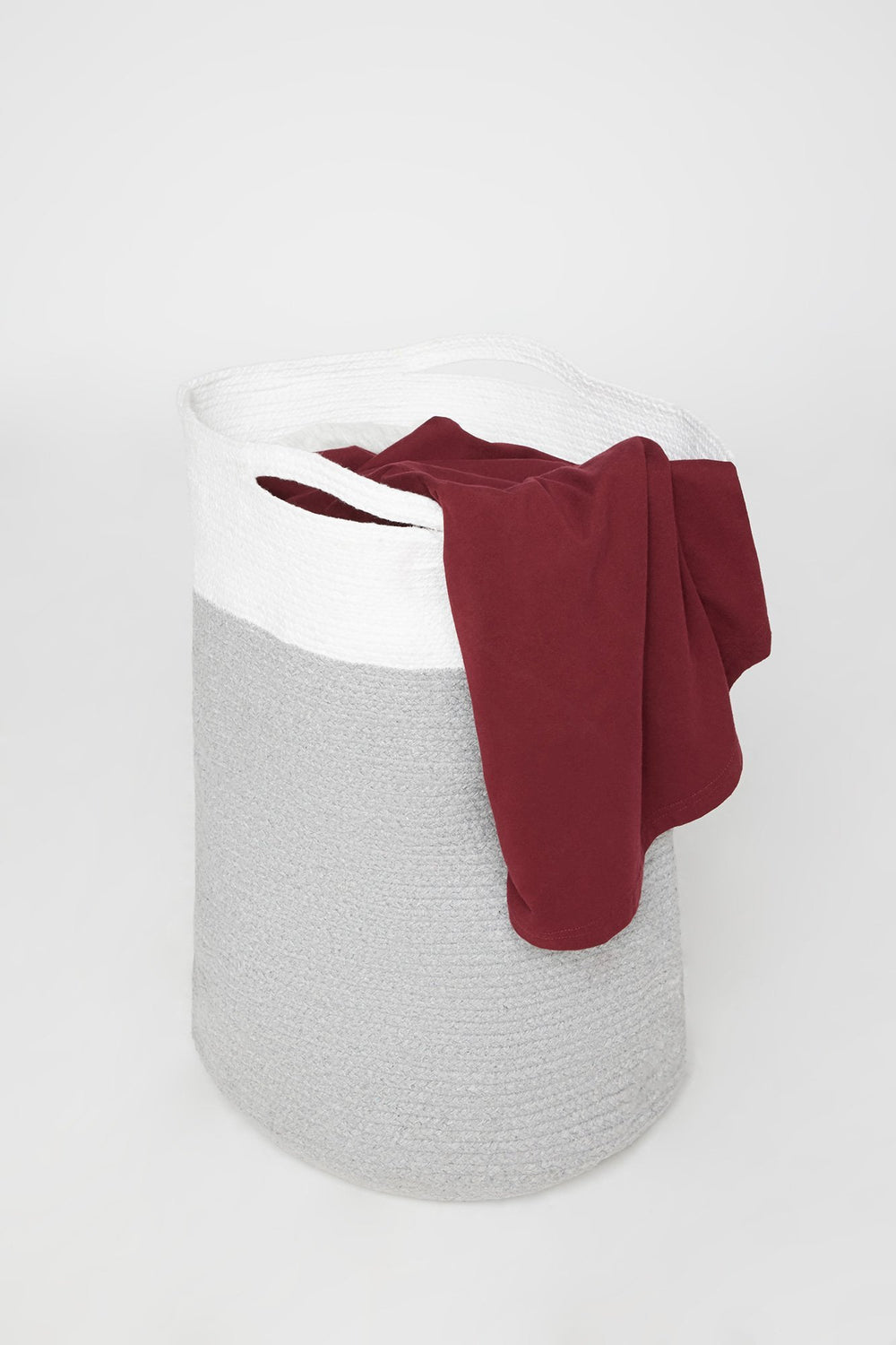 Women Panier à linge tissé avec blocs de couleurs Gris