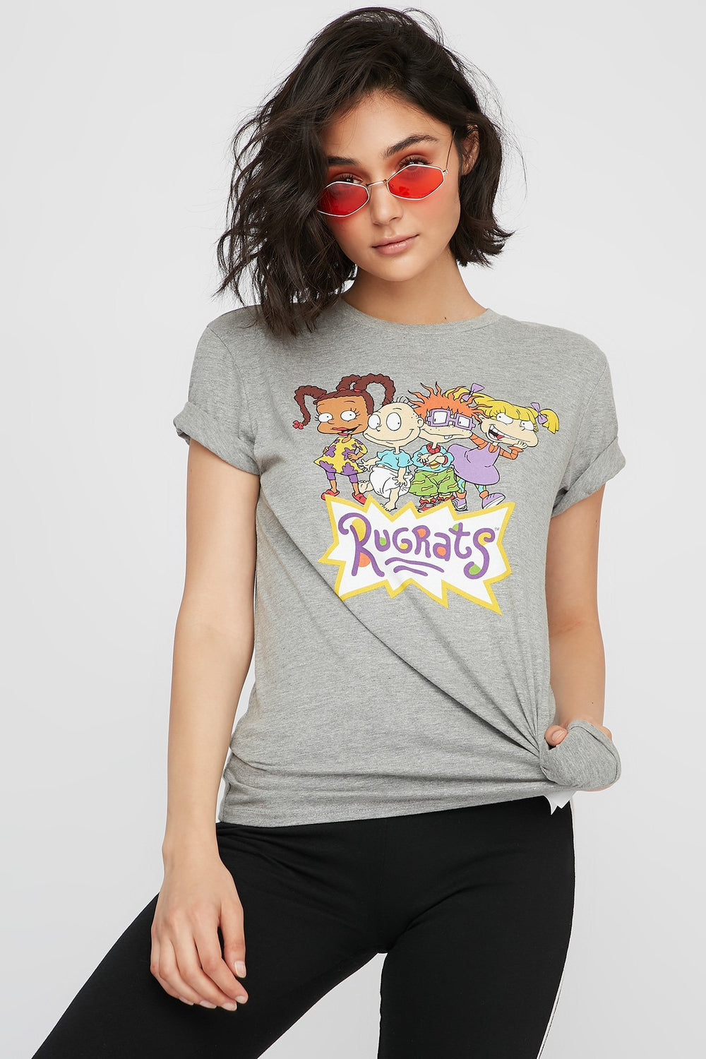 Women T-shirt à imprimé Rugrats Gris
