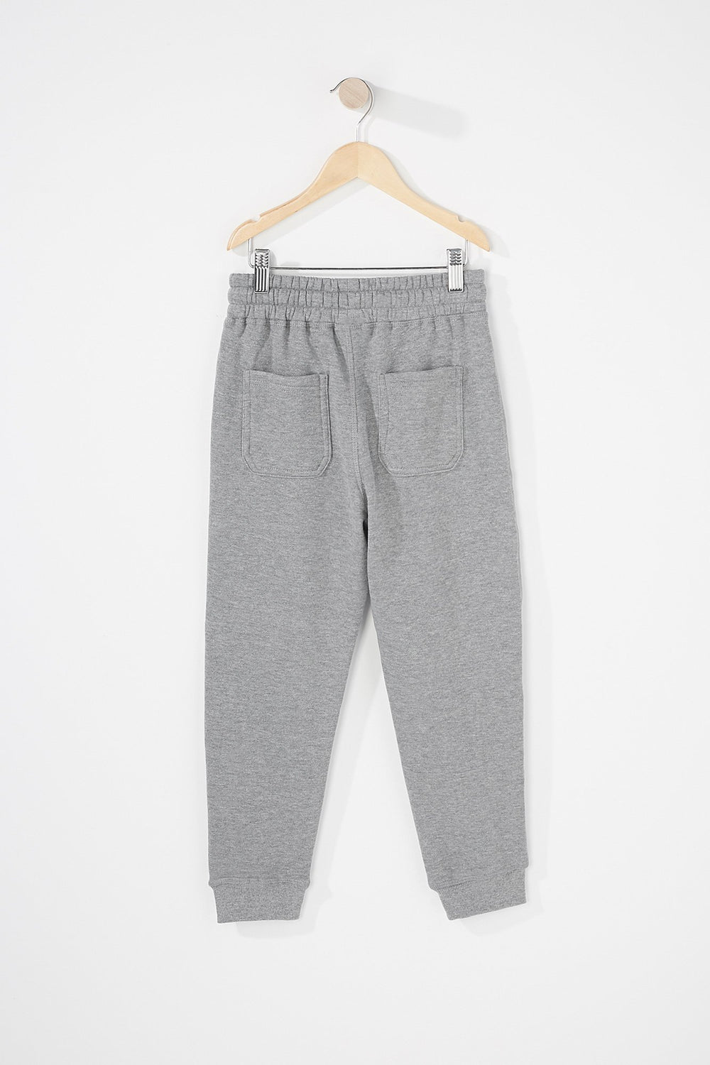 Kids Pantalon de jogging en molleton avec fermeture à glissière et taille coulissante pour garçon Gris