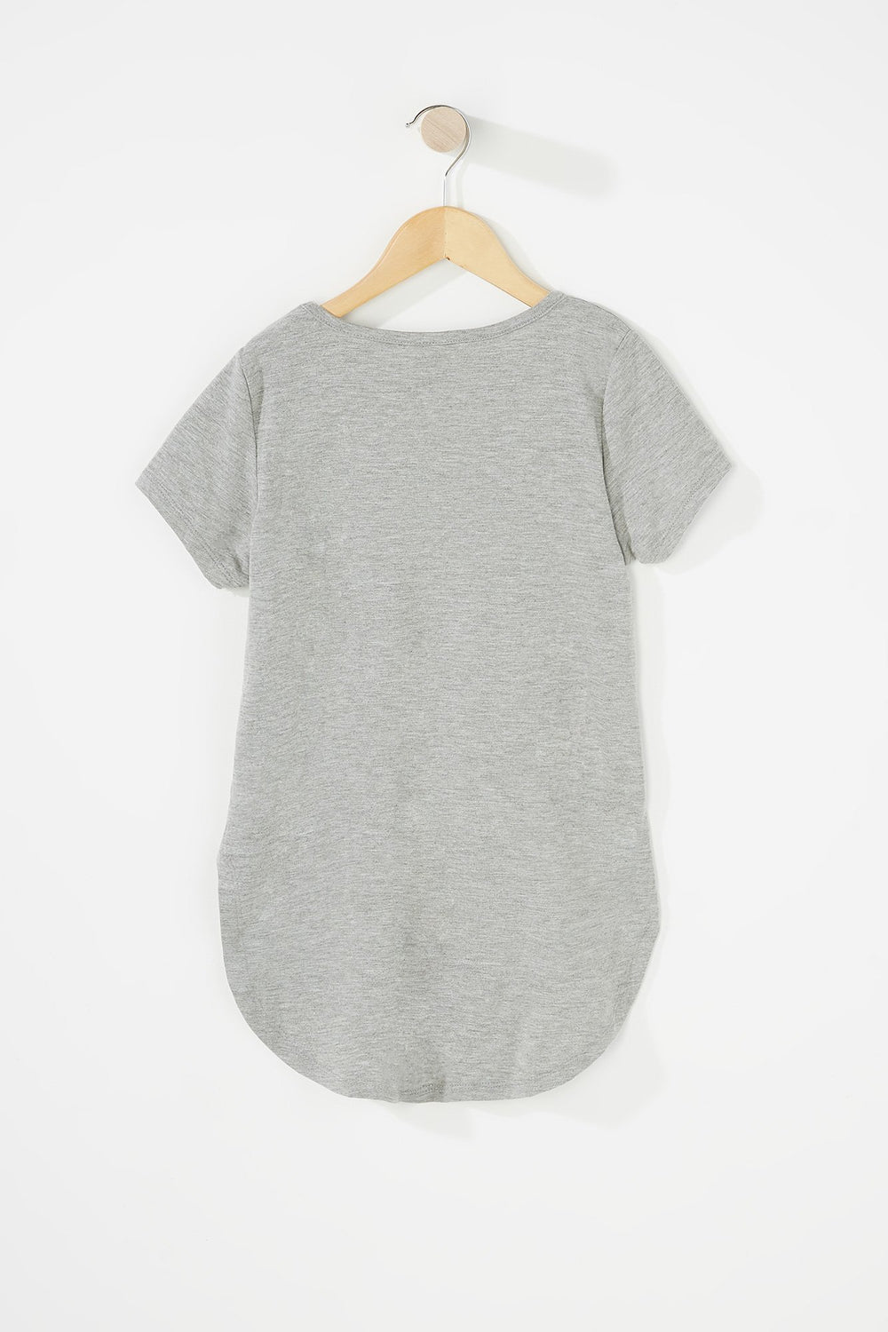 Kids T-shirt asymétrique à imprimé Keep Calm Panda Licorne pour fille Gris