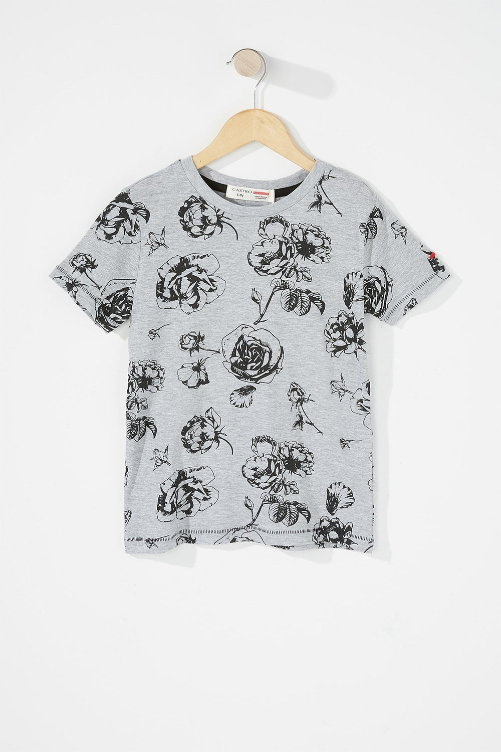 Kids T-shirt fleuri pour garçon Gris