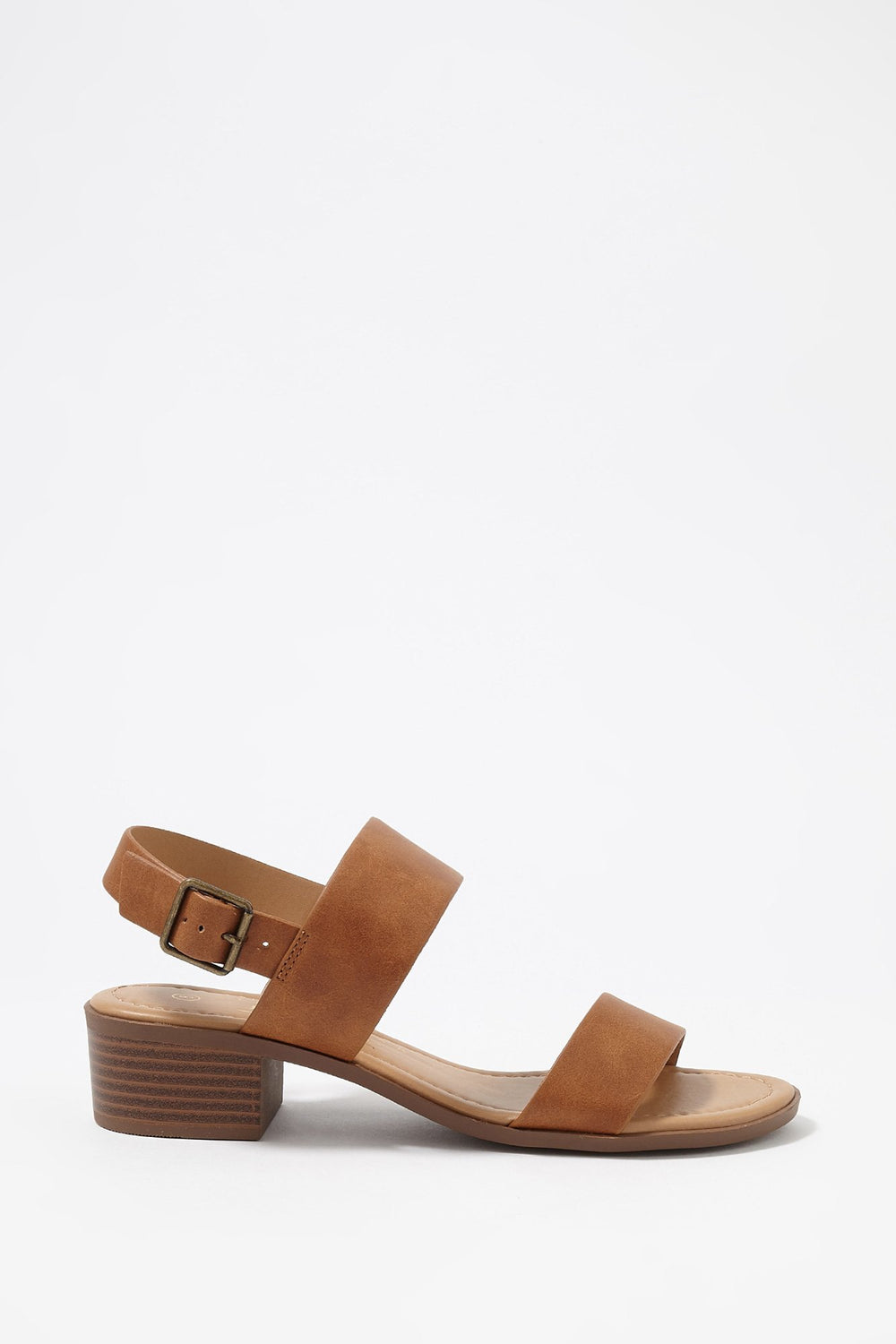 Women Sandales à talons blocs avec double bride arrière Havane