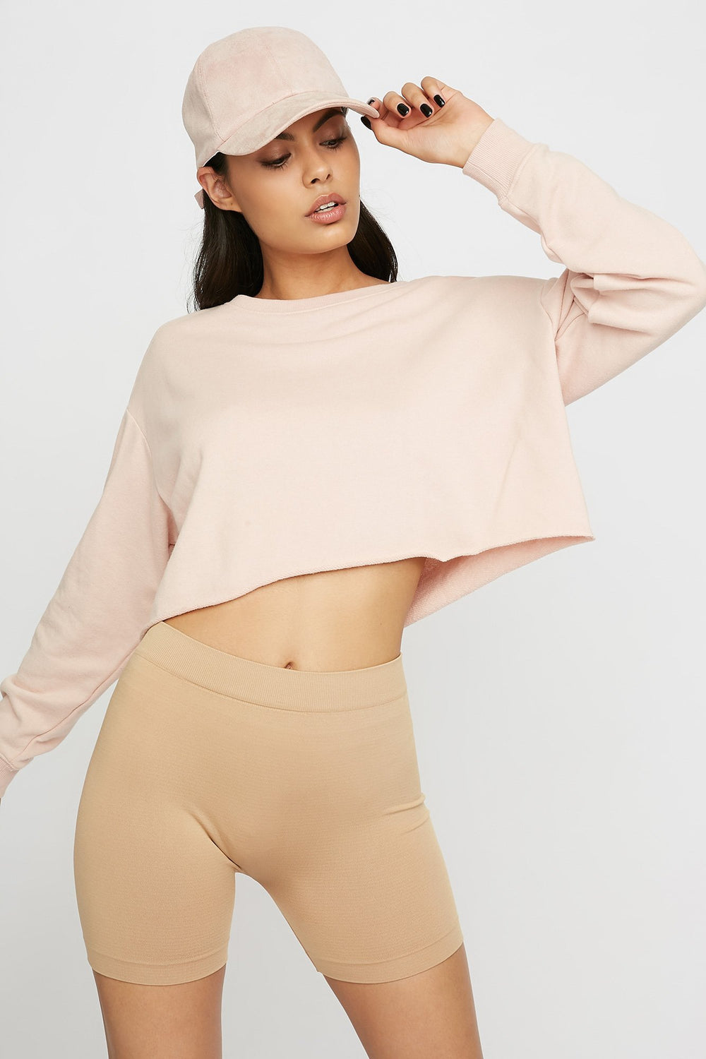Women Short de vélo à taille haute en tricot Havane