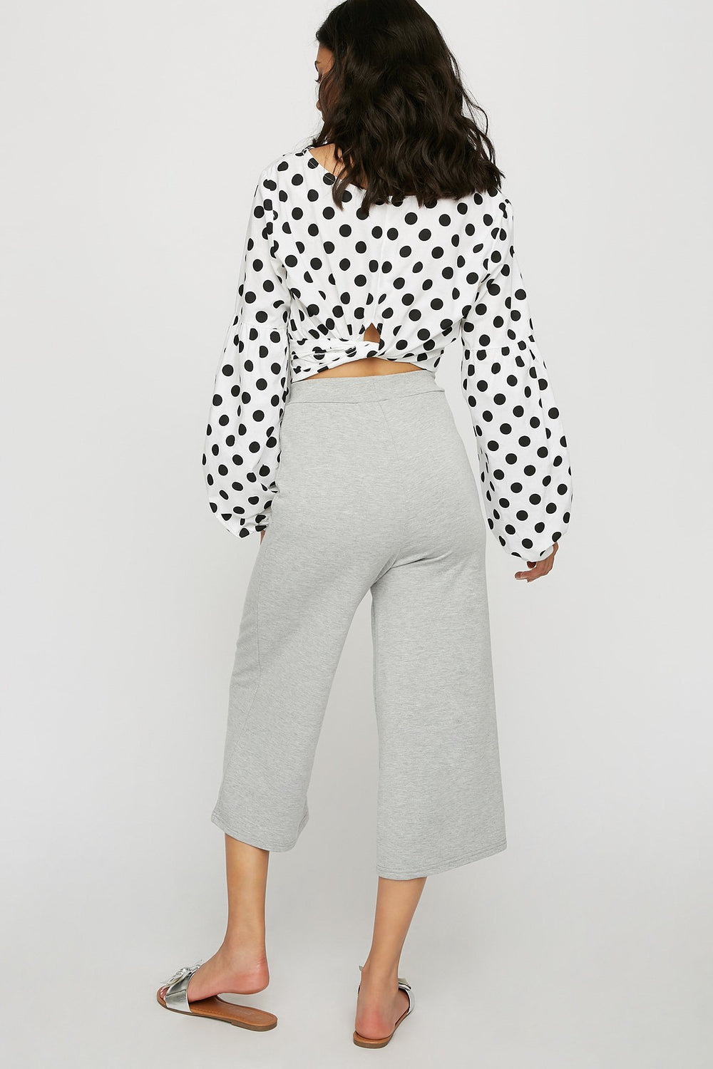 Women High-Rise Soft Culotte Pant Heather Grey