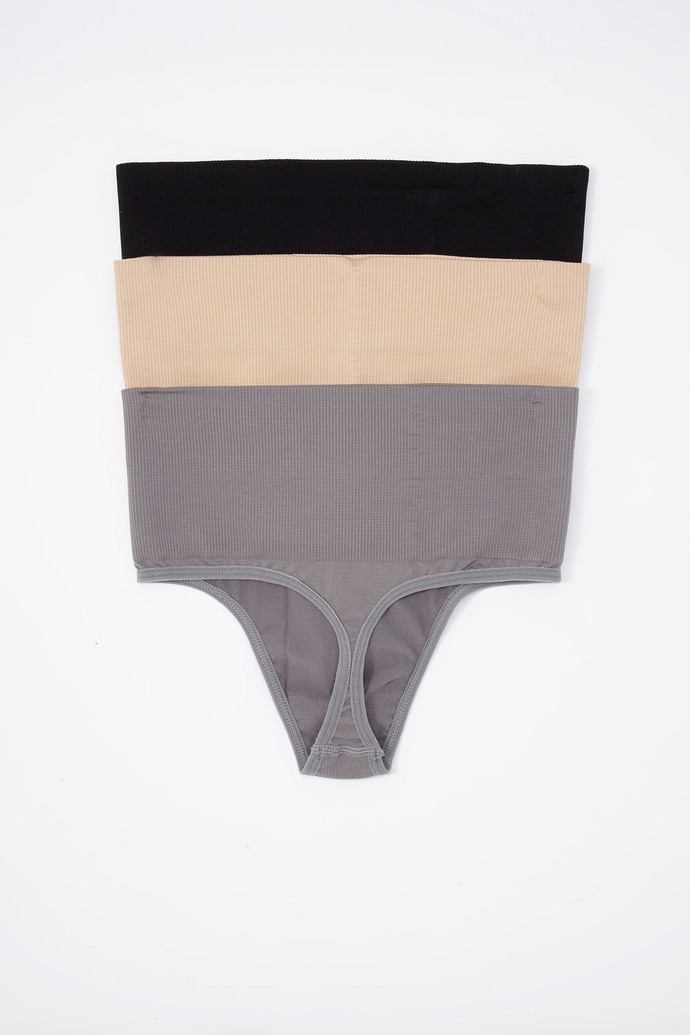 Women Smooth Shaper High-Rise Thong (3 Pack) Heather Grey