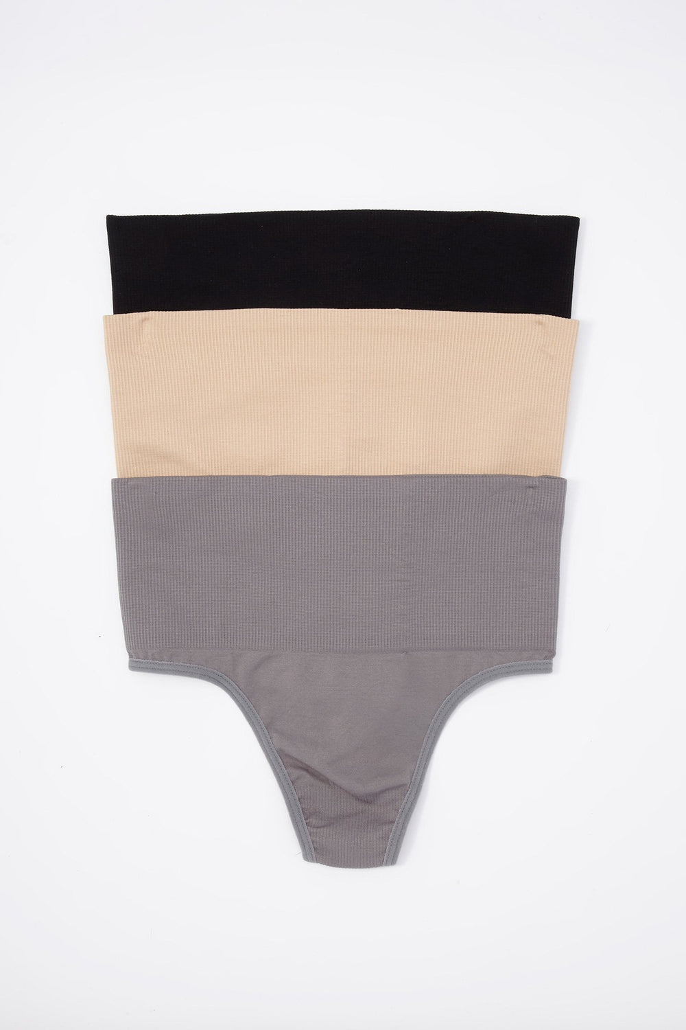 Women Smooth Shaper High-Rise Thong (3 Pack) Heather Grey