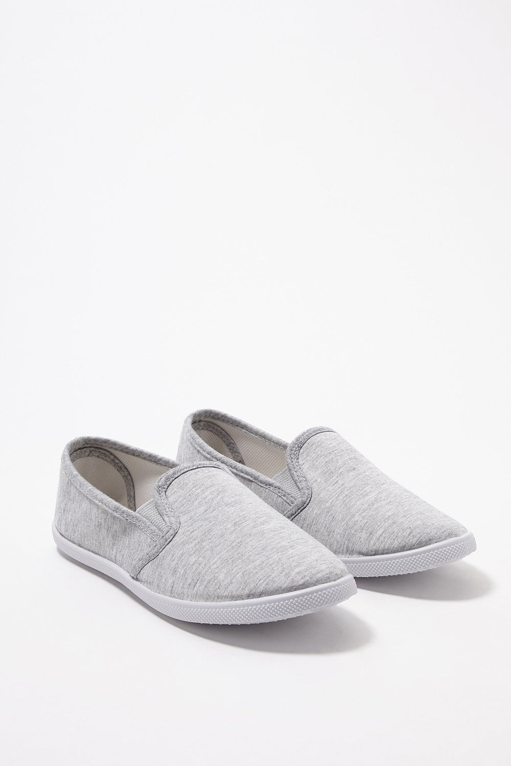 Women Canvas Slip-On Sneakers Heather Grey