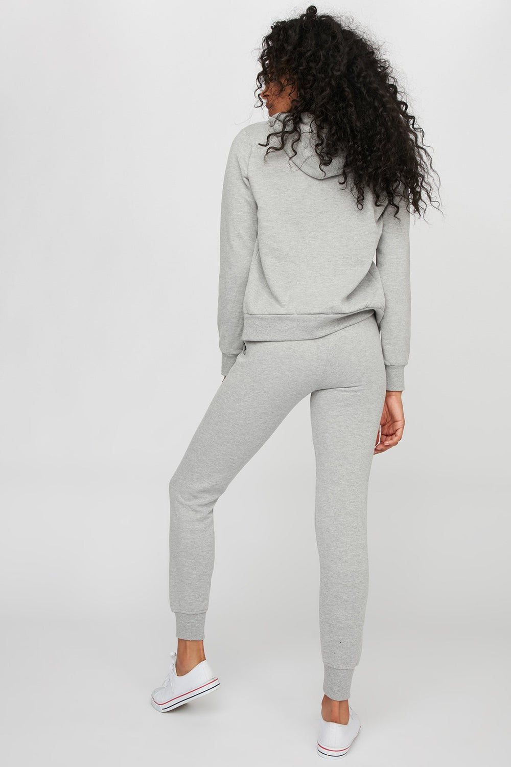Women Fleece Drawstring Jogger Heather Grey