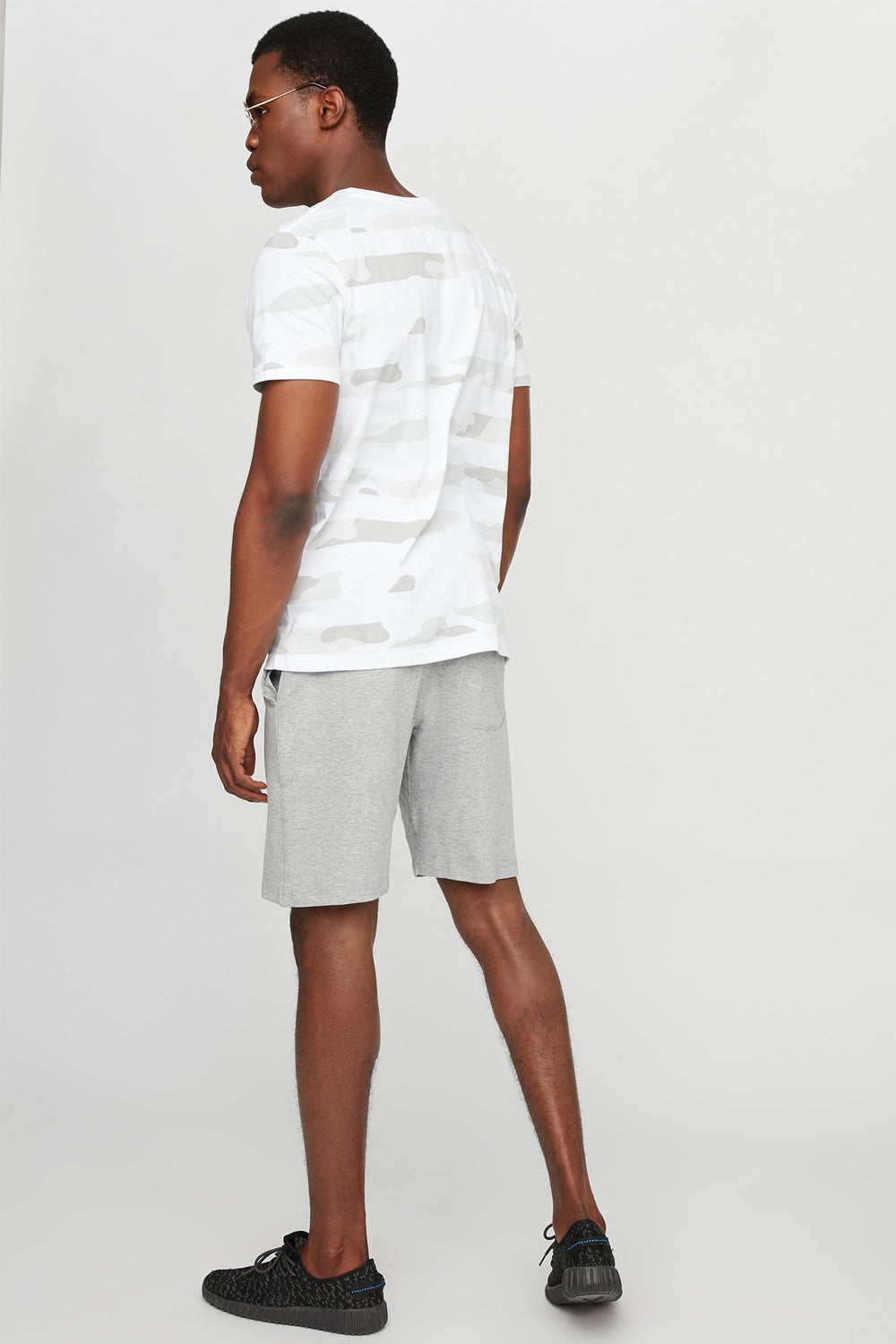 Men Fleece Slim Drawstring Jogger Short Heather Grey