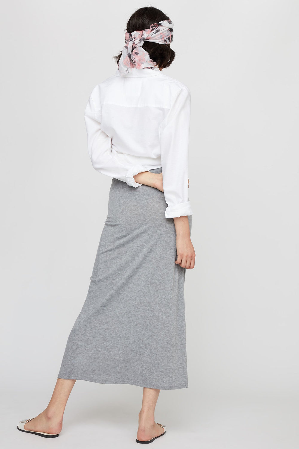 Women High-Rise Pull-On Maxi Skirt Heather Grey