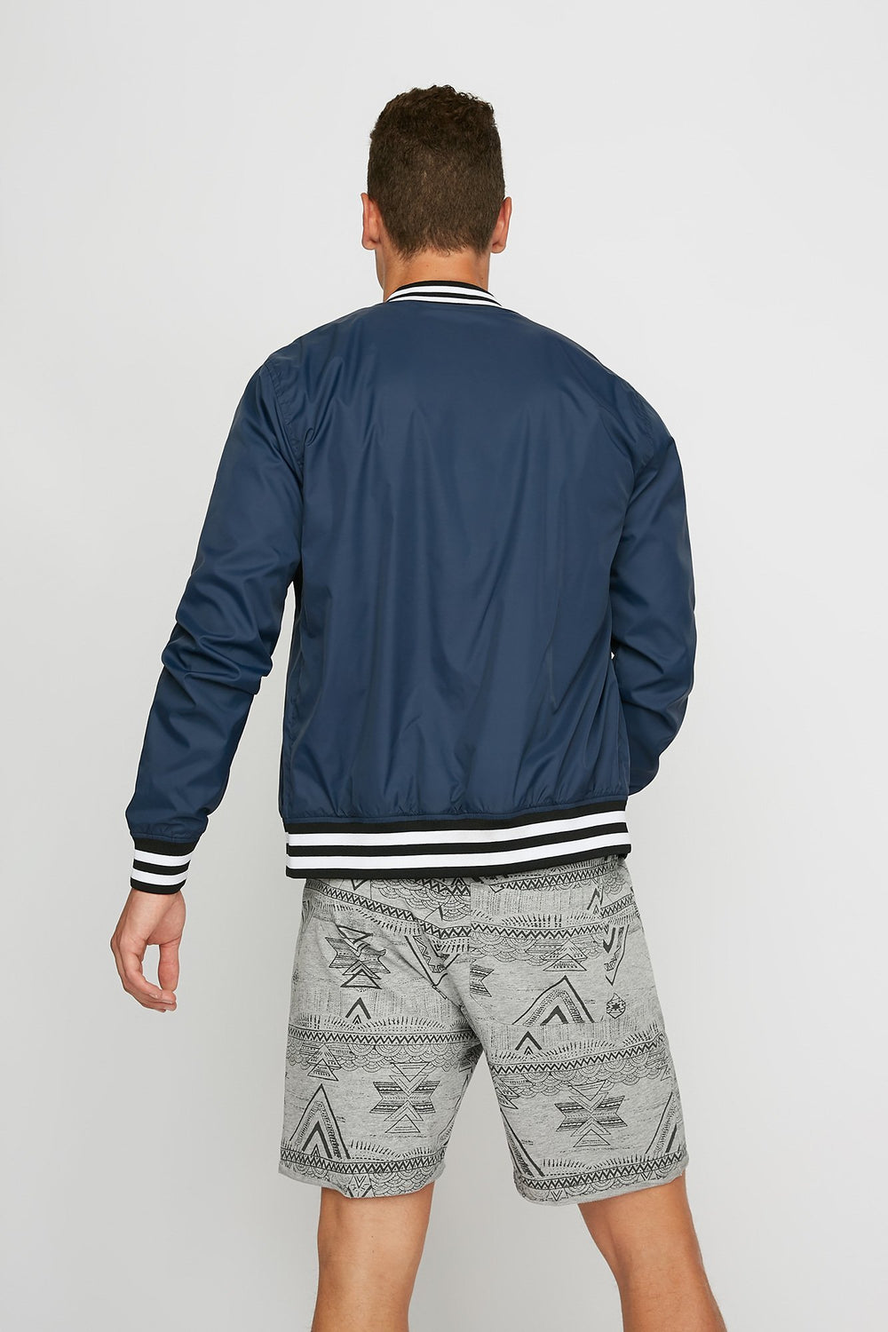 Men Printed Fleece Drawstring Jogger Short Heather Grey