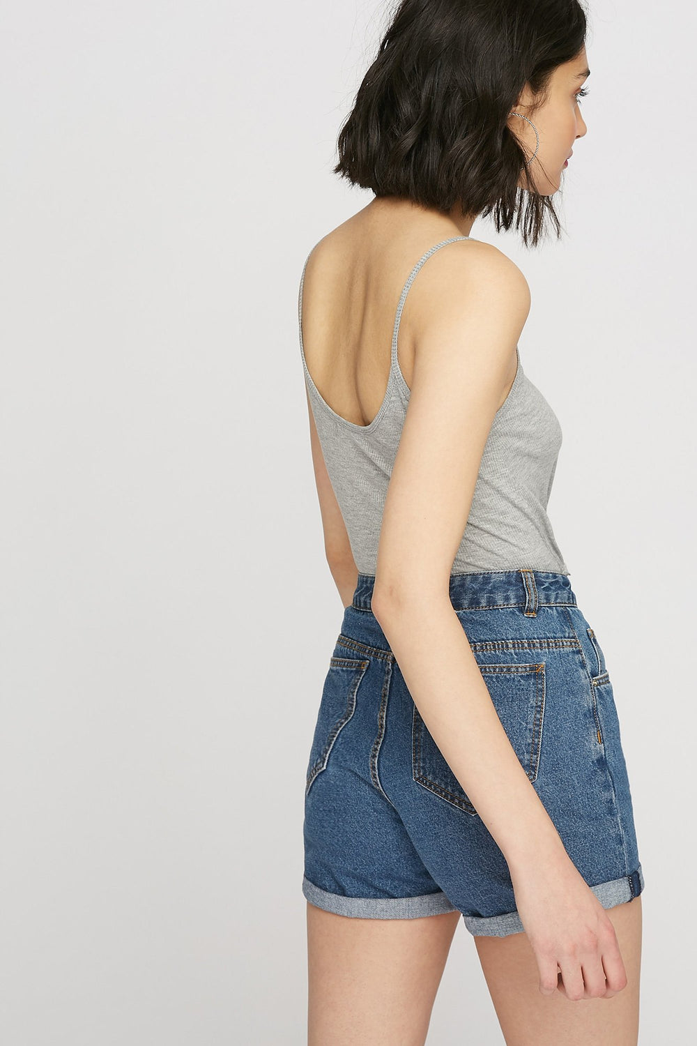women Scoop Neck Basic Camisole Heather Grey