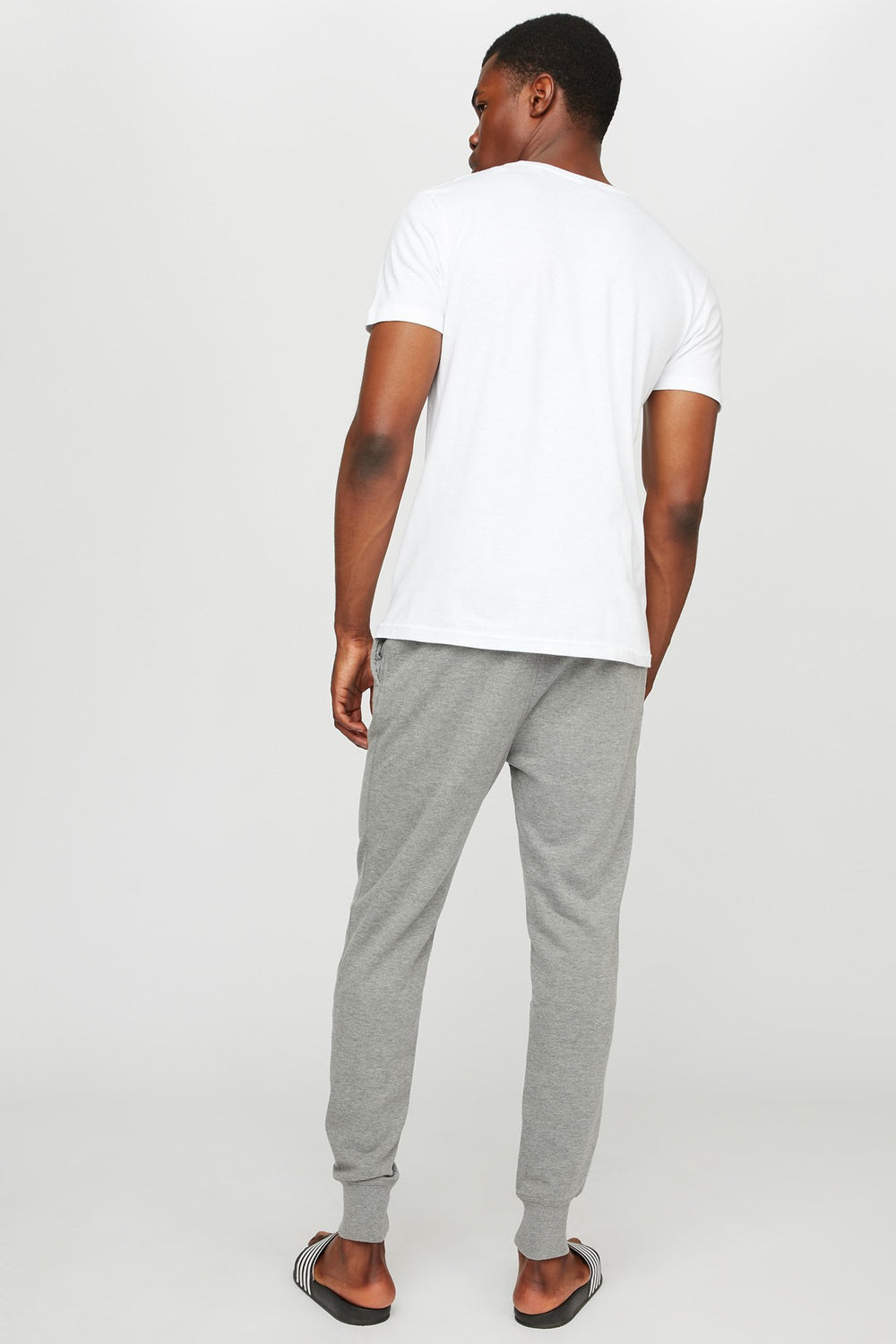 Men Slim Fleece Drawstring Jogger Heather Grey