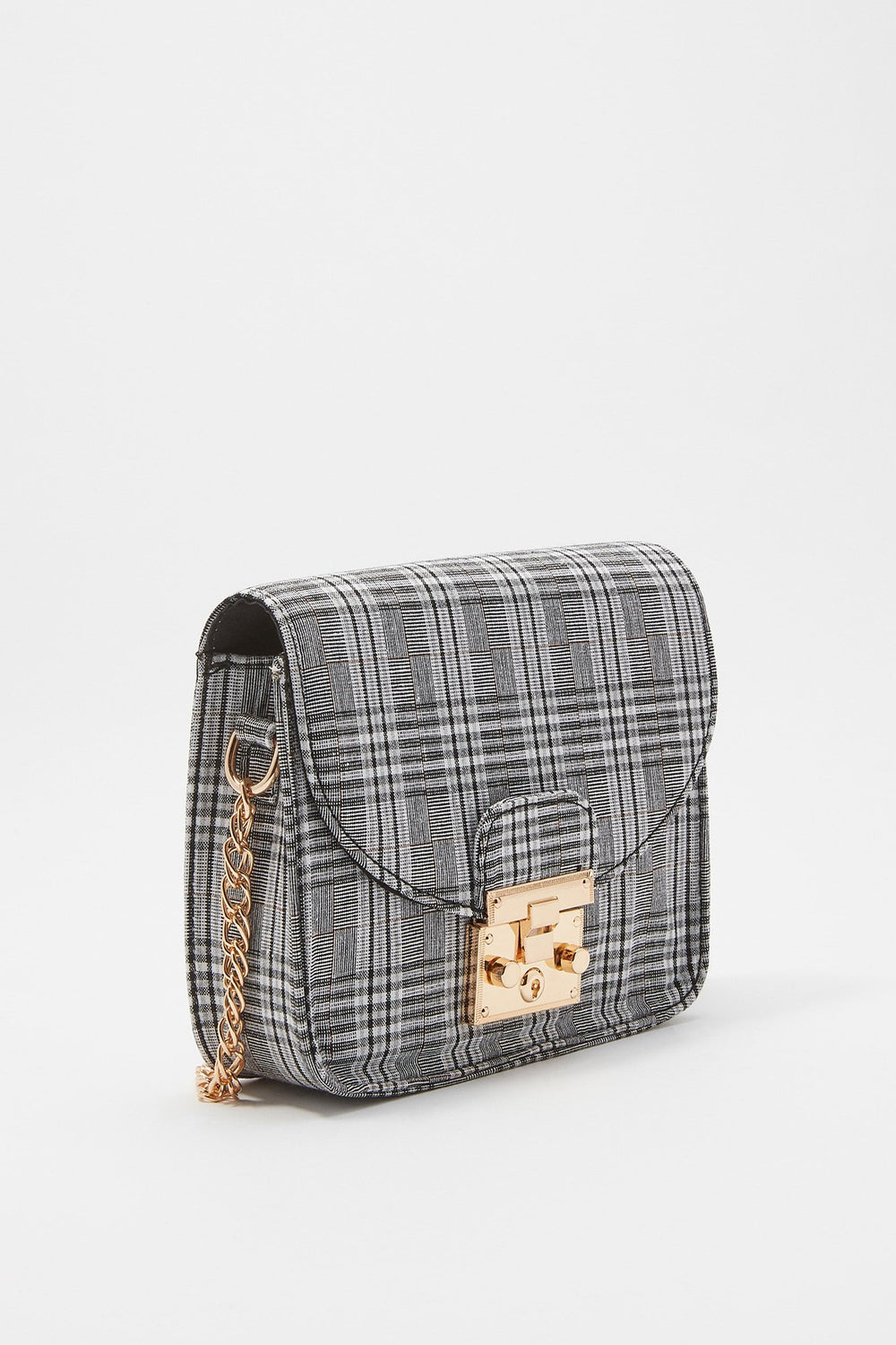 Women Tassel Chain-Link Structured Crossbody Bag Heather Grey