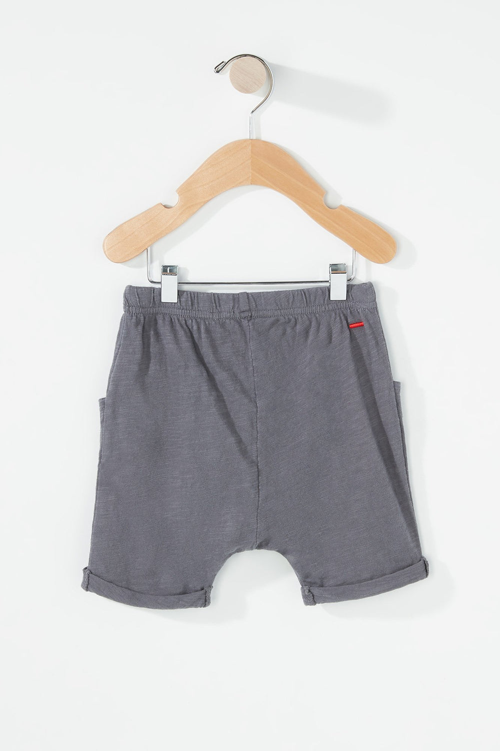 Kids Baby Boy Distressed Roll-Up Drawstring Jogger Short Heather Grey