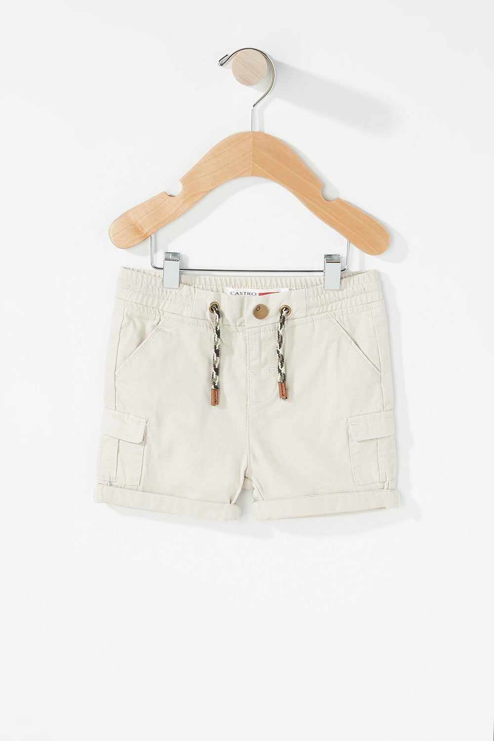 Kids Baby Boy Drawstring Cargo Short Heather Grey