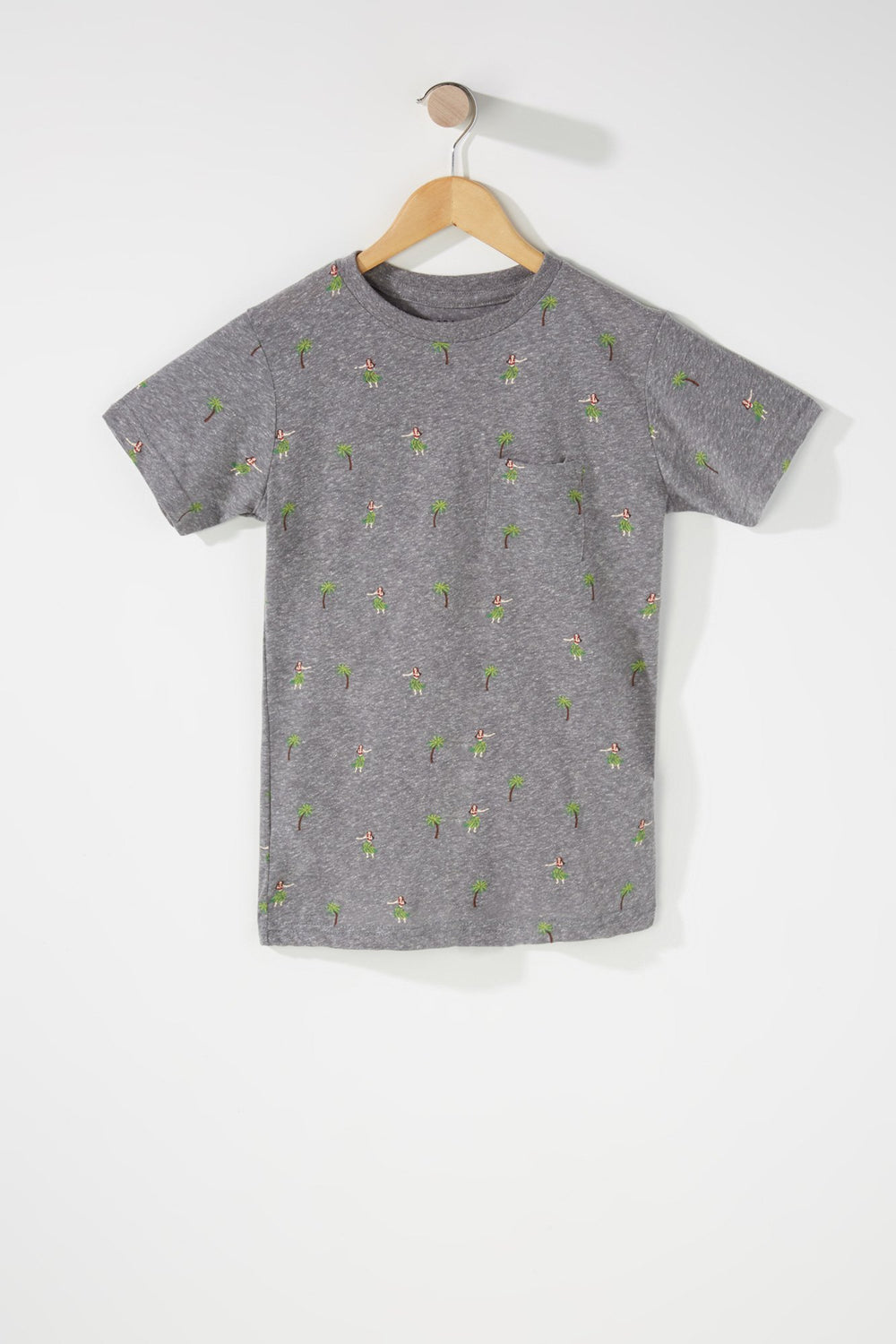 Kids Boys Crewneck Graphic T-Shirt Heather Grey