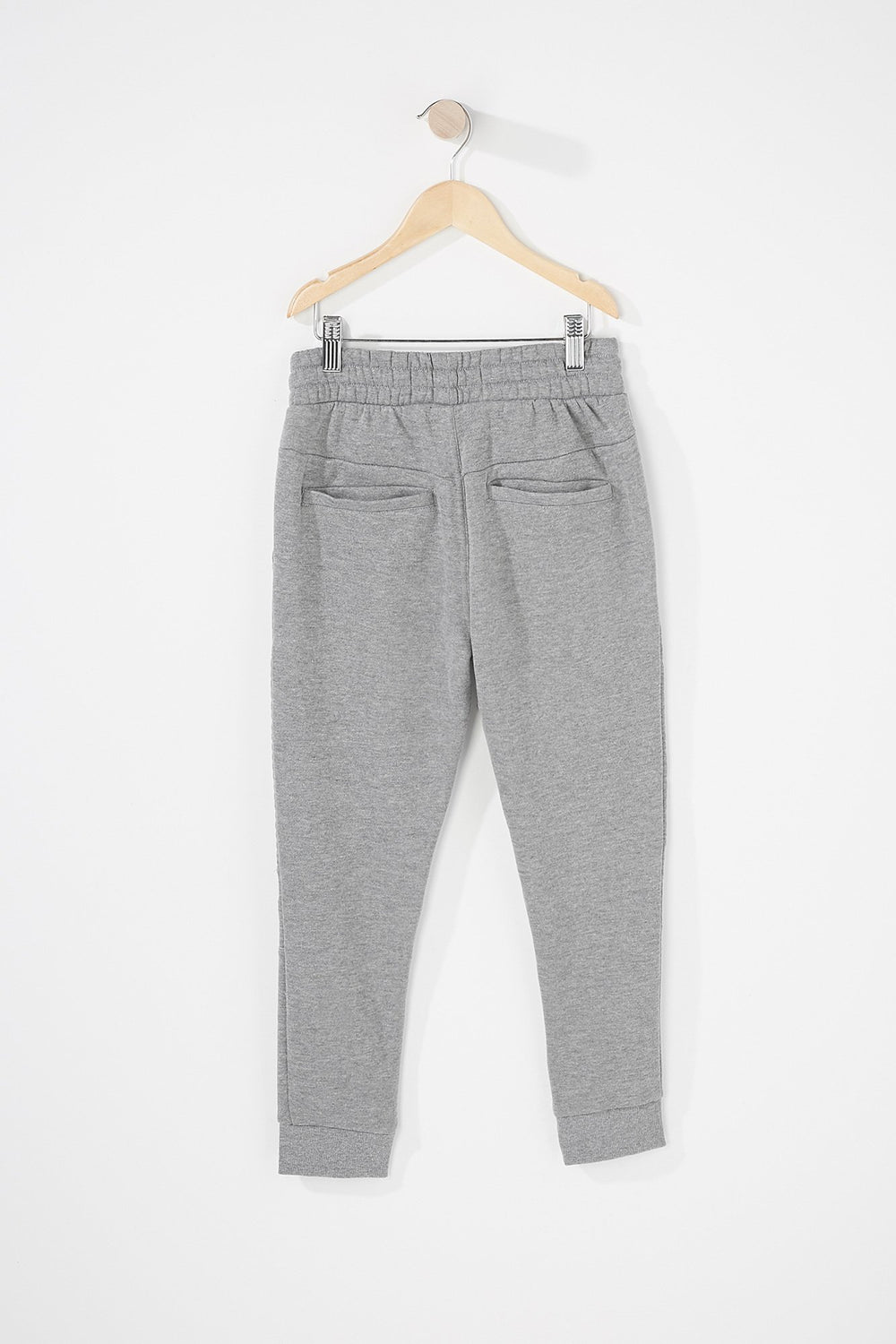 Kids Boys Fleece Moto Drawstring Jogger Heather Grey
