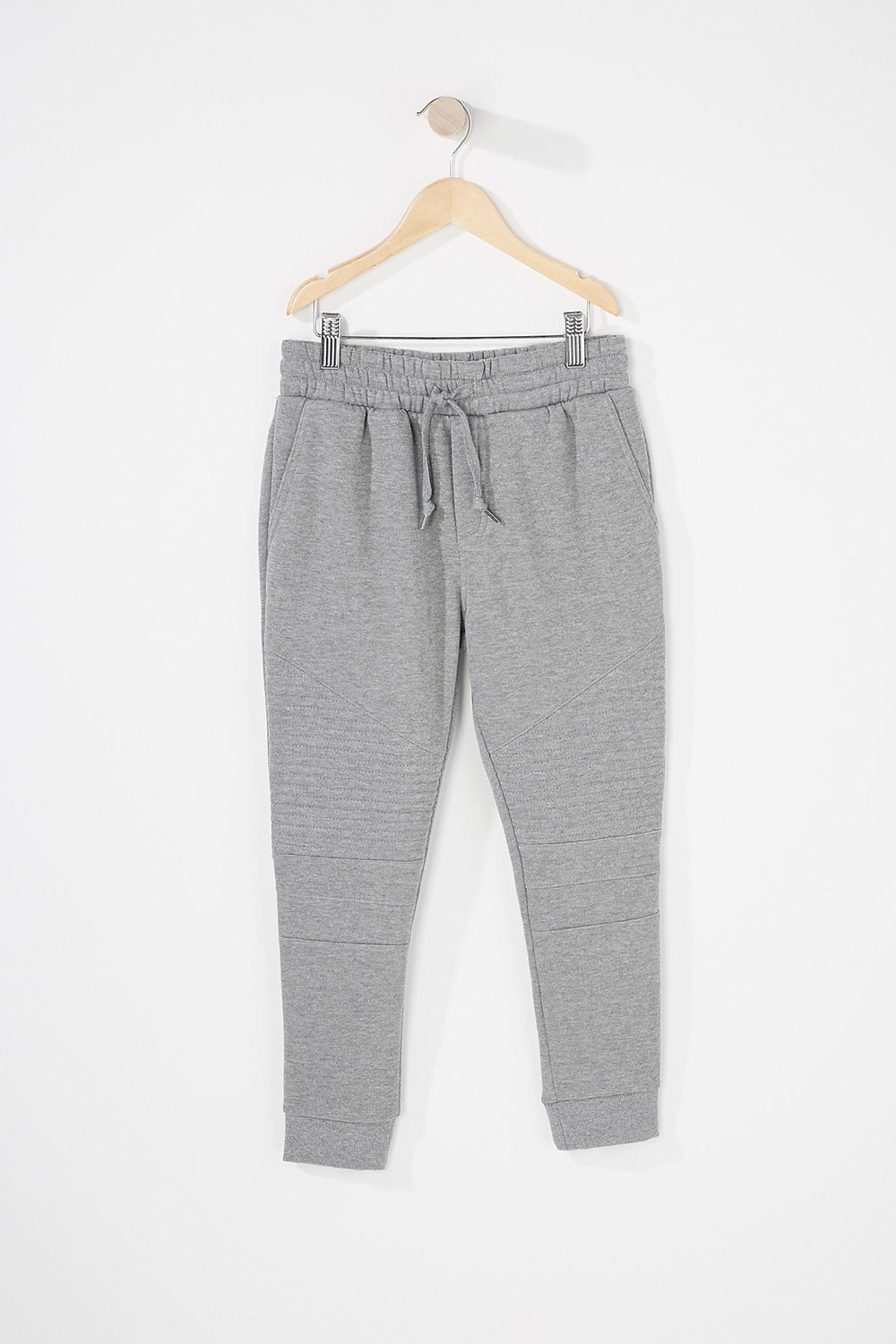 Kids Boys Fleece Moto Drawstring Jogger Heather Grey