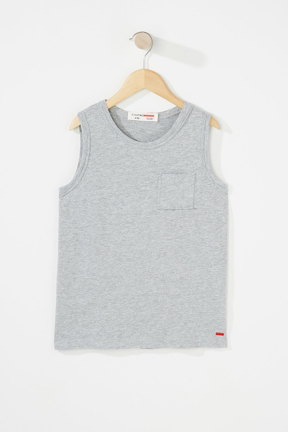 Kids Boys Pocket Basic Tank Heather Grey