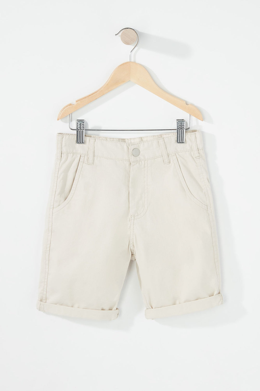Kids Boys Roll-Up Chino Short Heather Grey