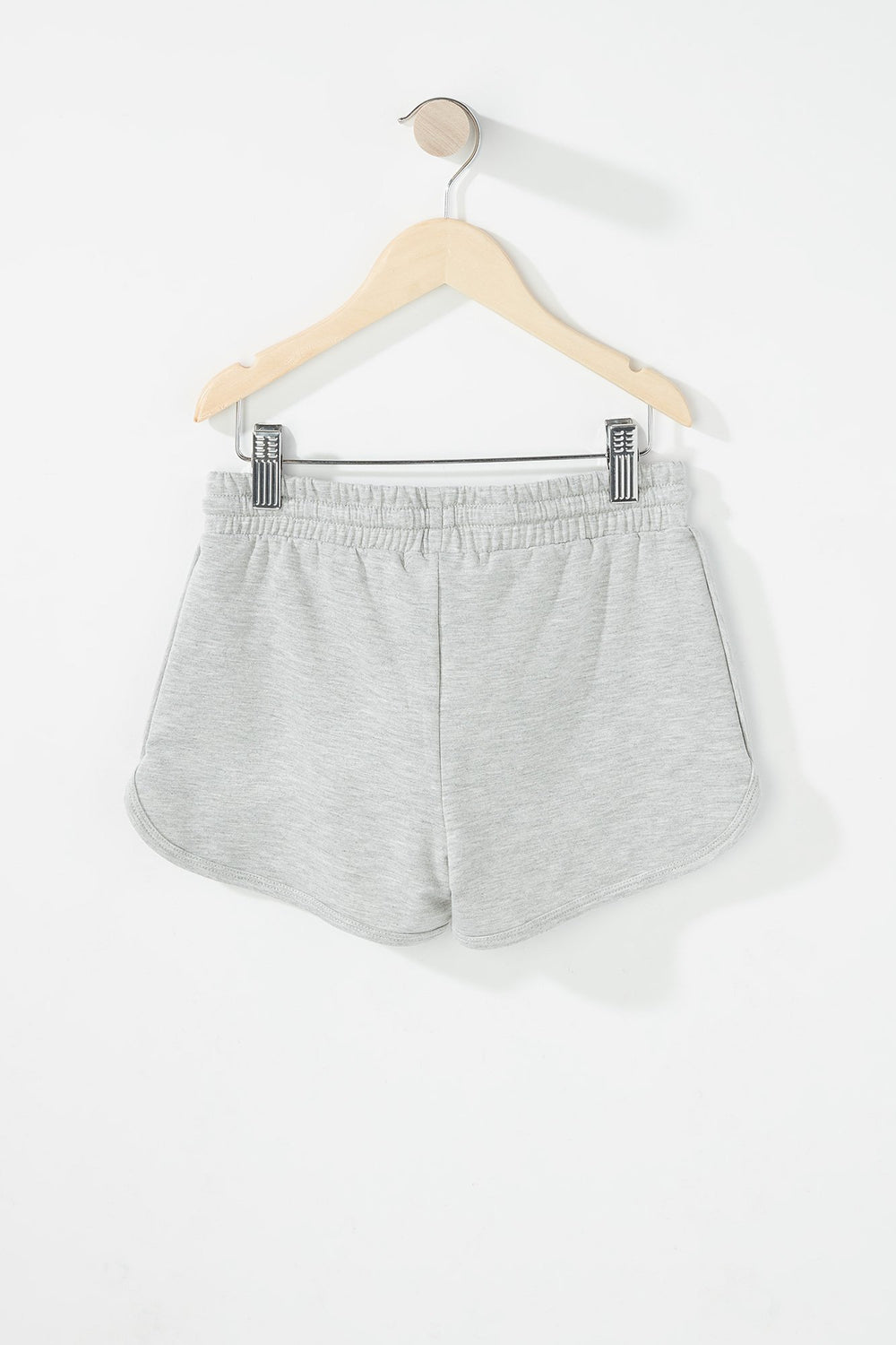 Kids Girls Dolphin Hem Drawstring Short Heather Grey