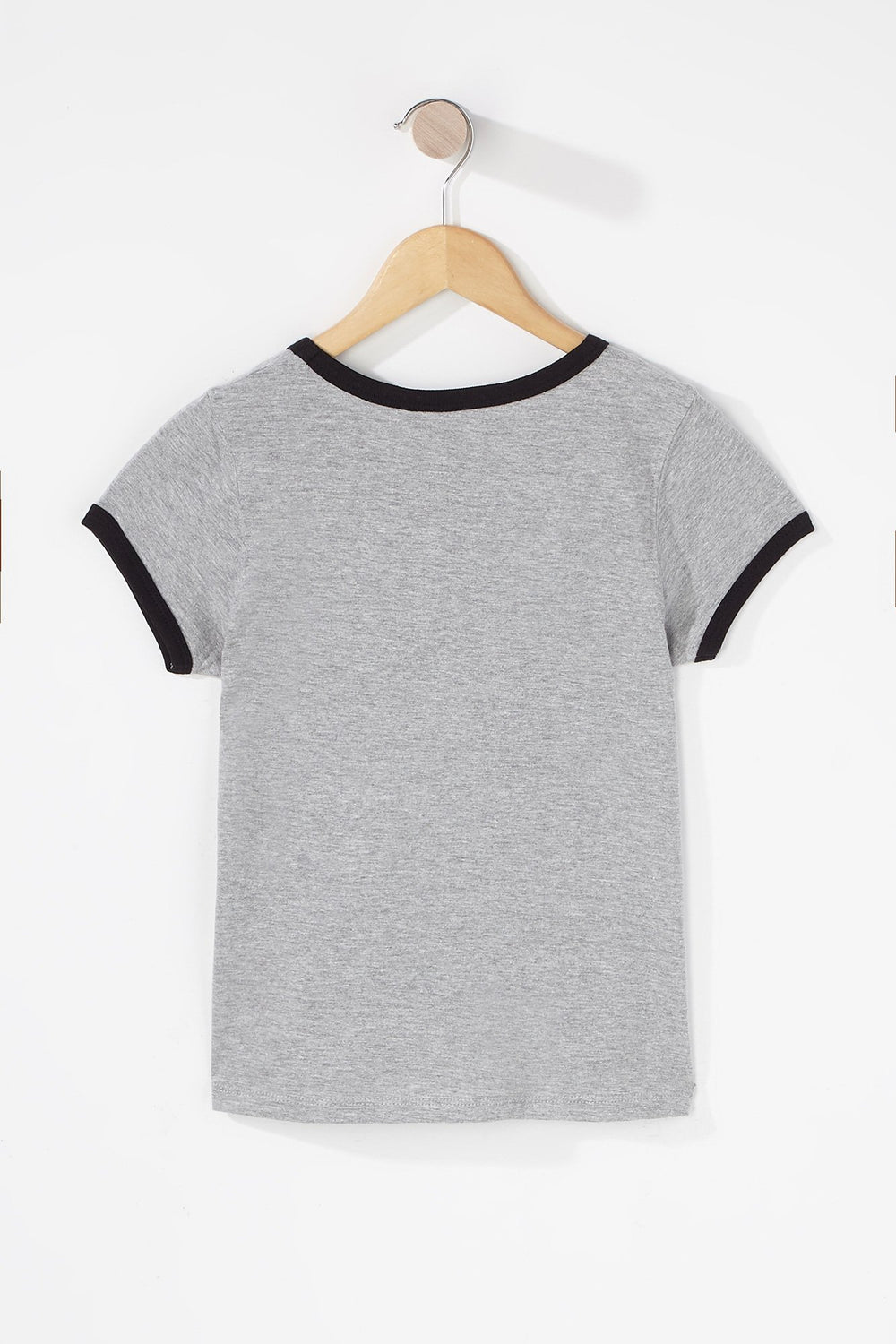 Kids Girls Graphic Ringer T-Shirt Heather Grey