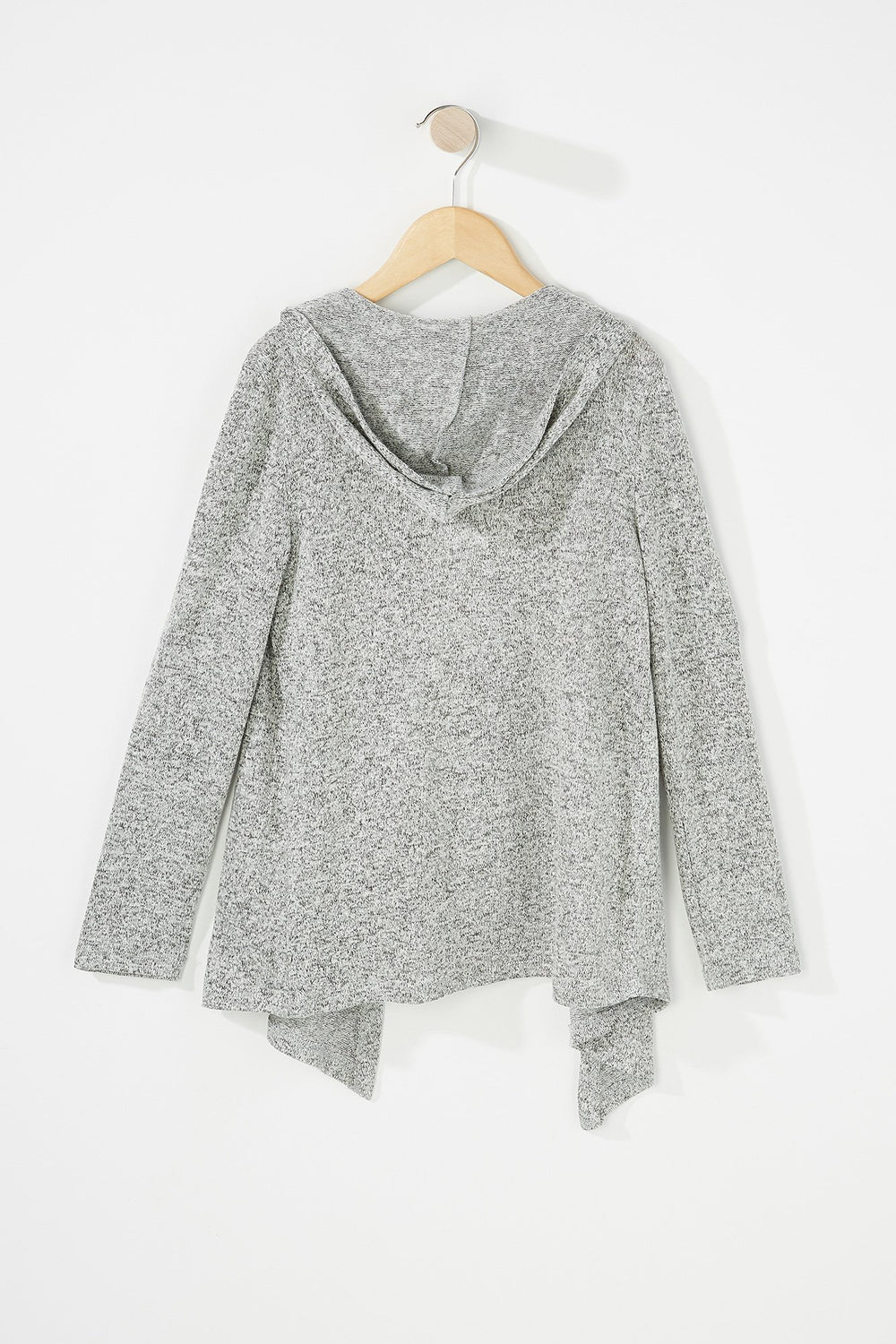 Kids Girls Hooded Cardigan Graphic Tank Set With Necklace Heather Grey