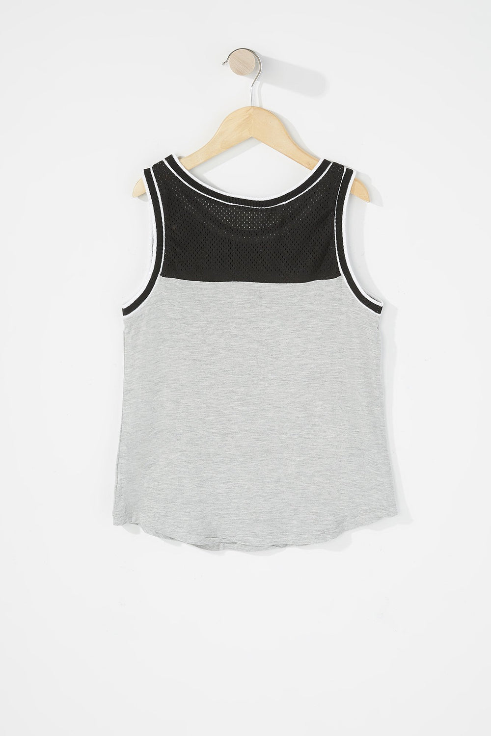 Kids Girls Perforated Graphic Mesh Basketball Tank Heather Grey